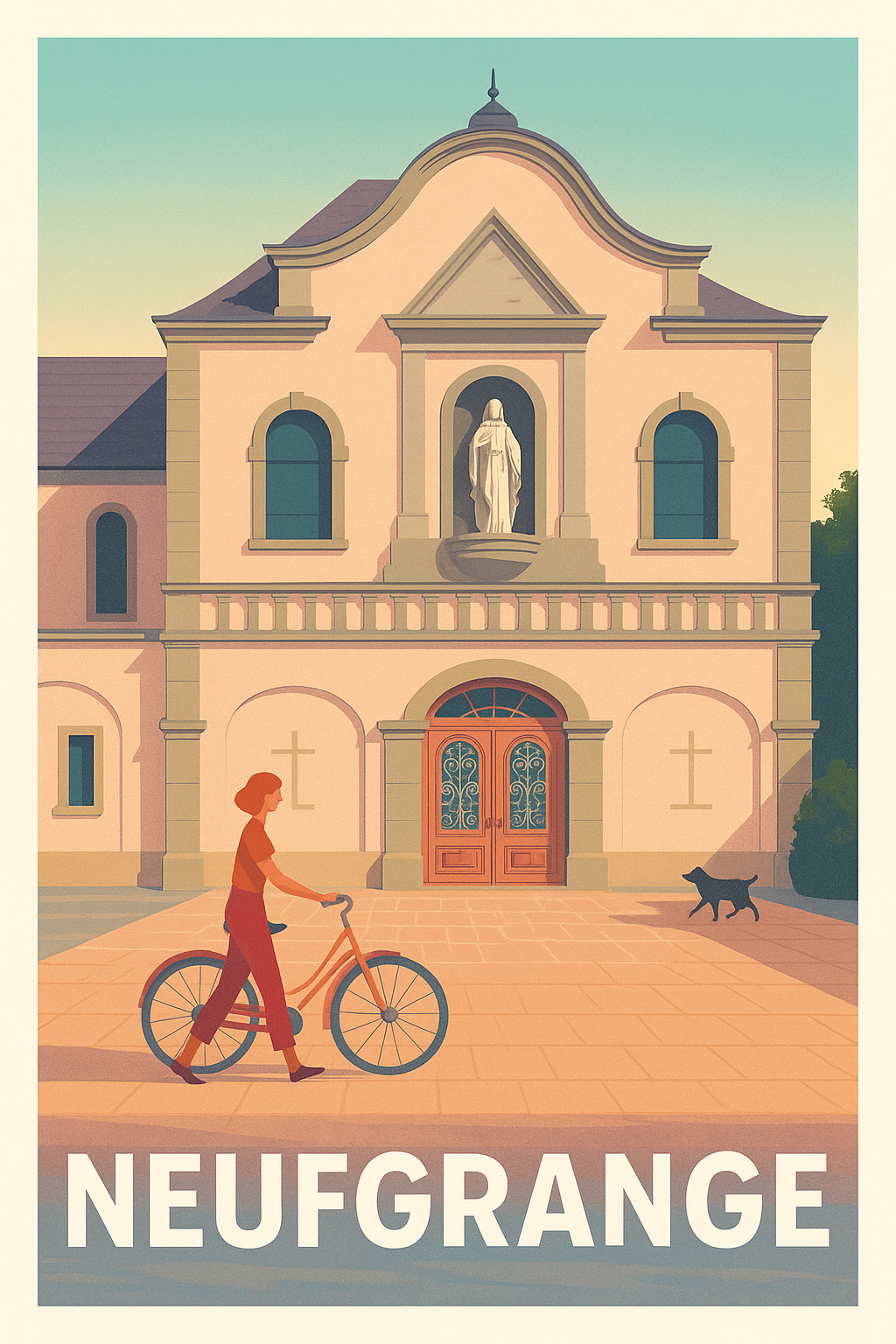 Affiche Neufgrange — Charme et sérénité au cœur du village · poster d'art de Neufgrange