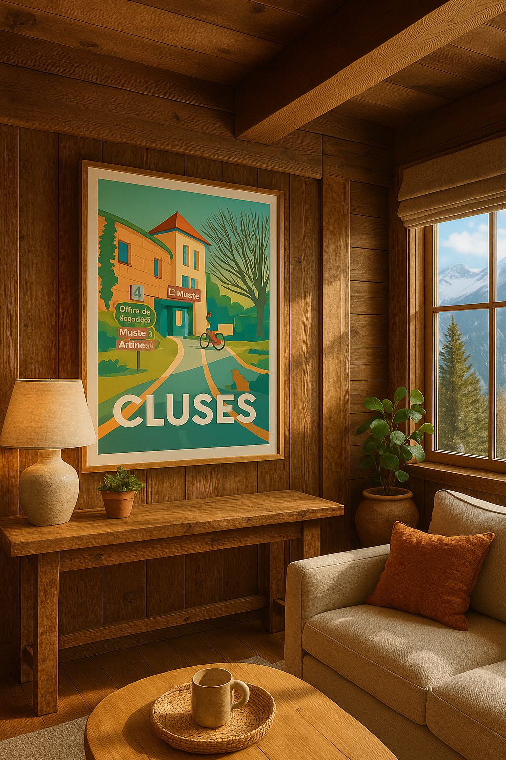 Mise en situation Affiche Cluses - Esprit culture et nature en Haute-Savoie
