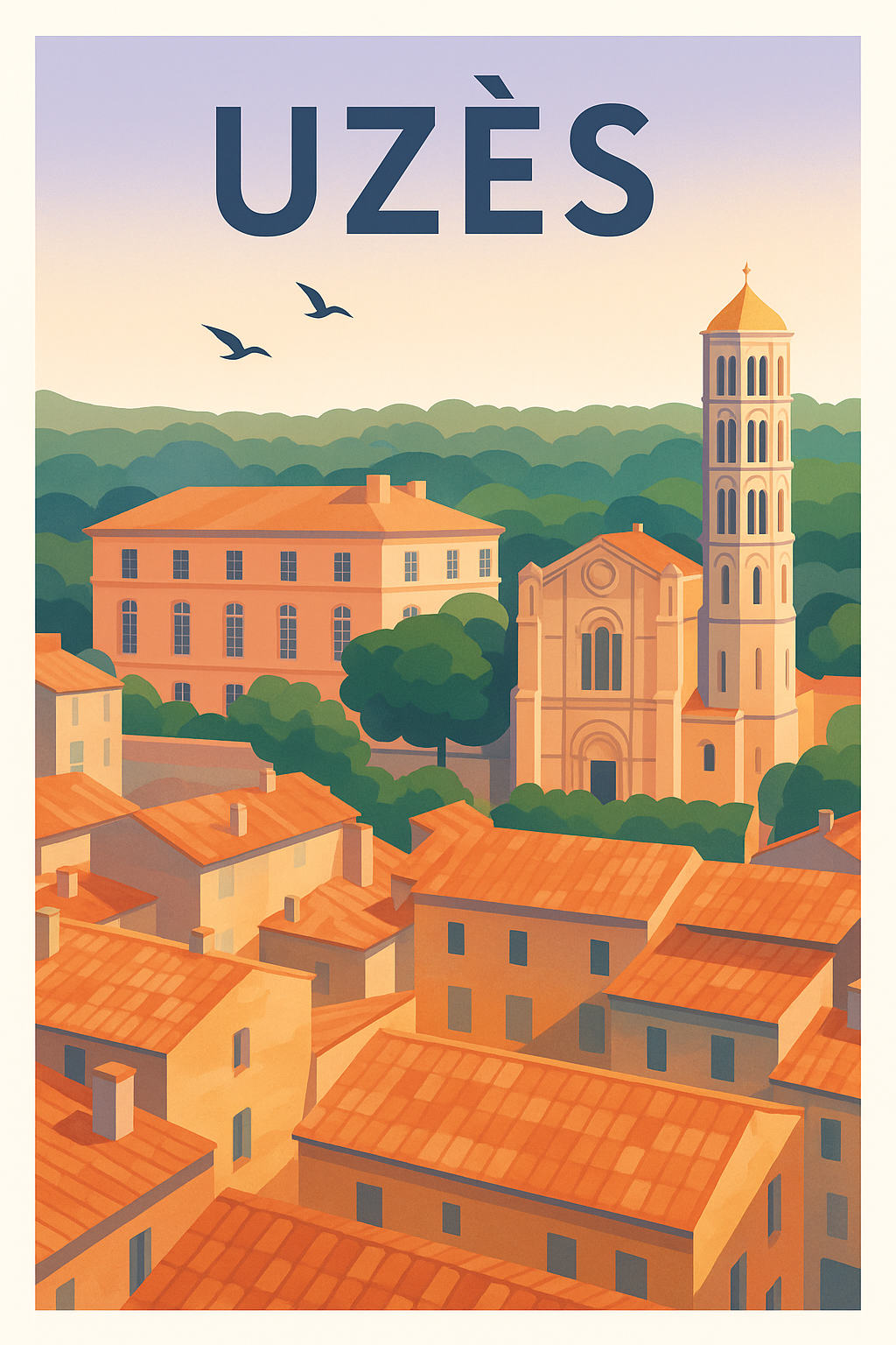 Affiche de Uzès - Charme intemporel du village provençal