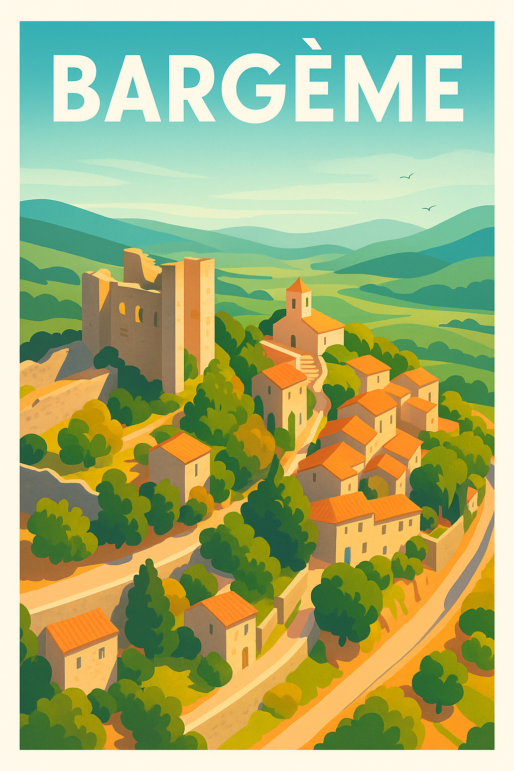 Affiche Bargème — Charme et calme provençal · poster d'art de Bargème