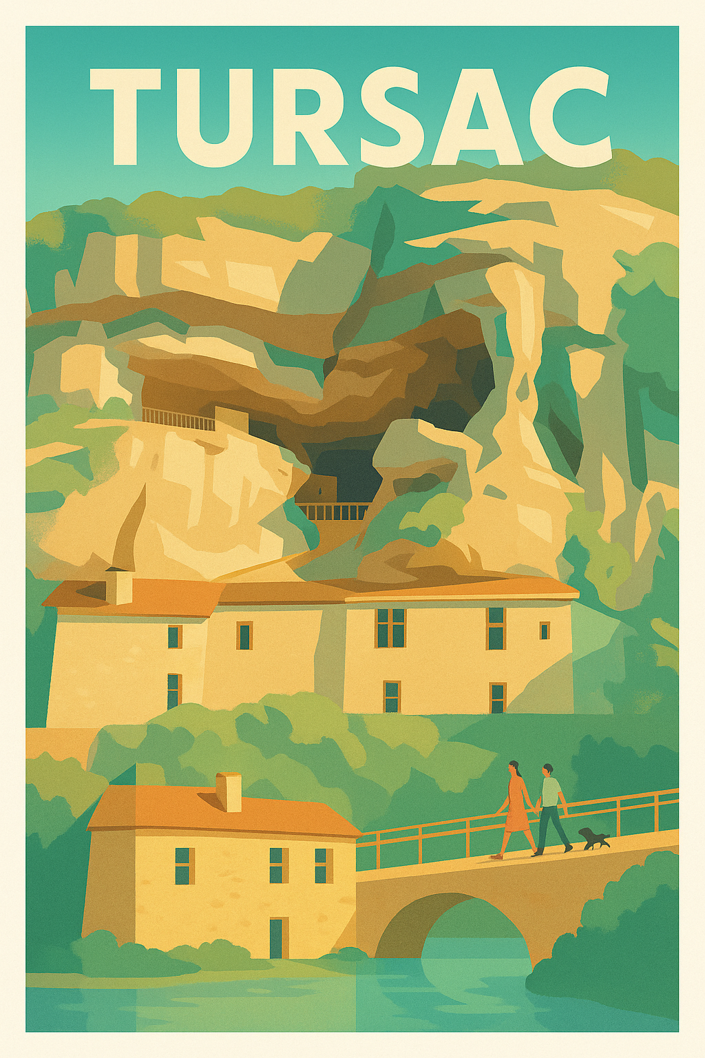 Affiche Tursac — Charme et nature au cœur des falaises · poster d'art de Tursac