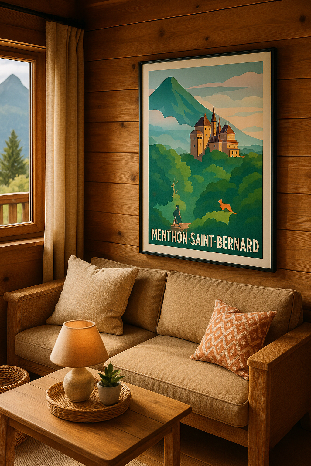 Mise en situation Affiche de Menthon-Saint-Bernard - L’élégance au cœur des montagnes