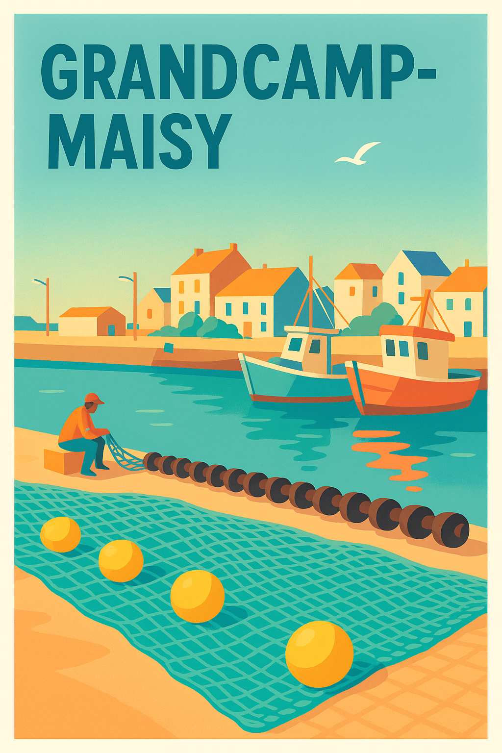 Affiche de Grandcamp-Maisy - L'authenticité d'un port normand