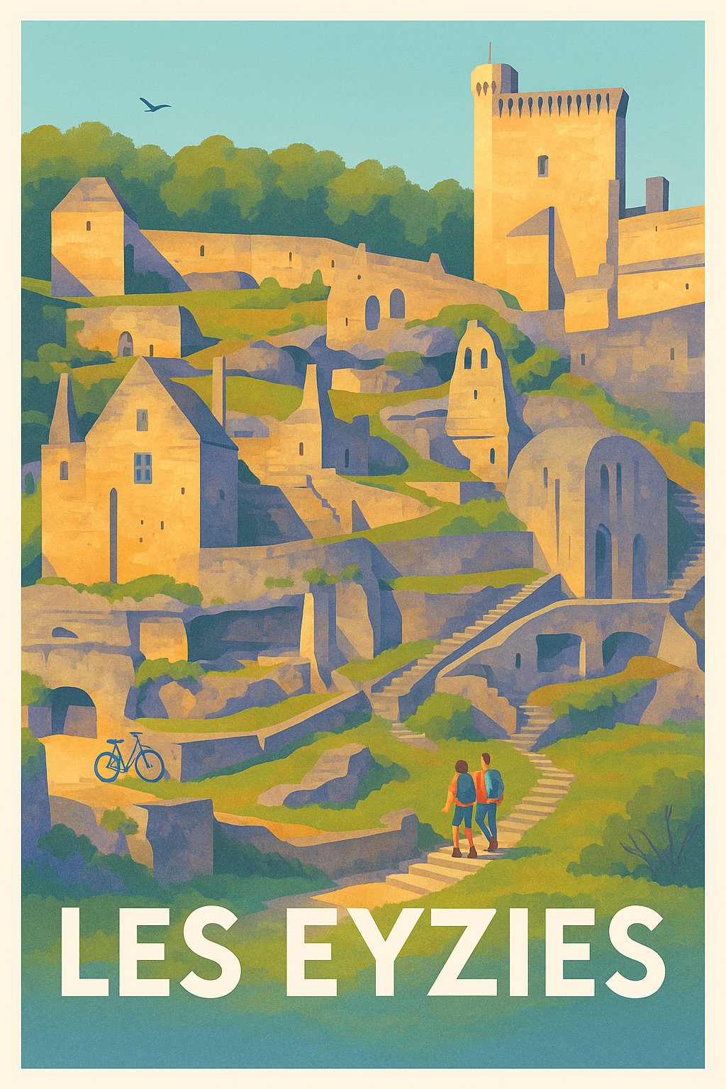 Affiche Les Eyzies — Voyage au cœur de l'histoire préhistorique · poster d'art de Les Eyzies