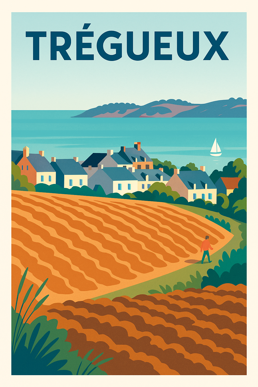 Affiche de Trégueux - Charme chaleureux de la Bretagne rurale