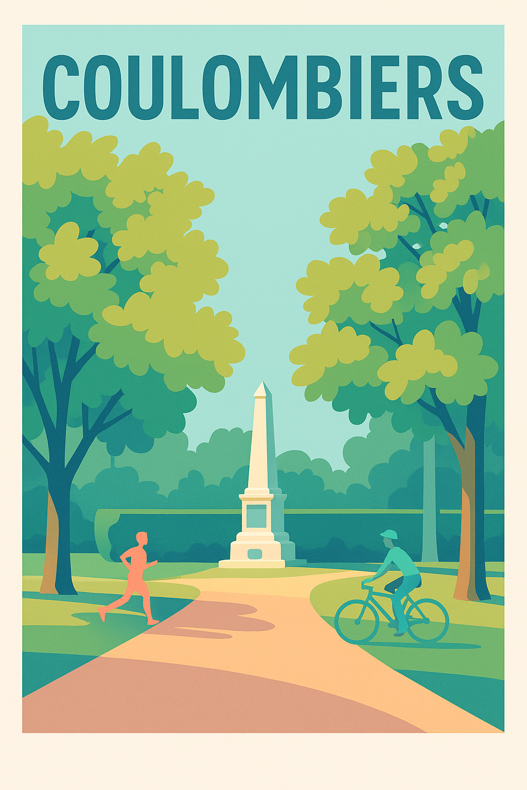 Affiche de Coulombiers - L'essence paisible d'un parc verdoyant