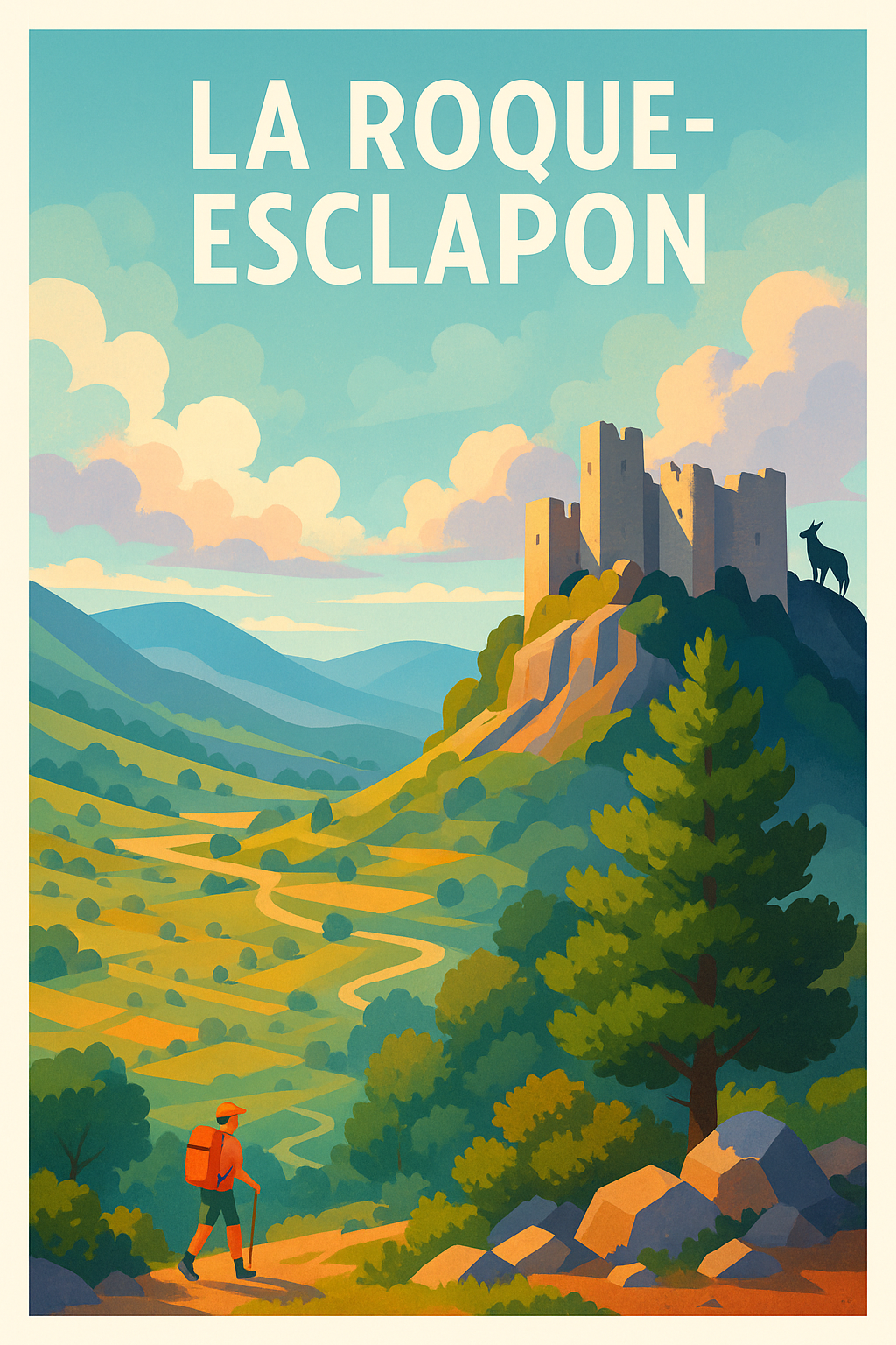 Affiche La Roque-Esclapon — Escapade au cœur de la nature provençale · poster d'art de La Roque-Esclapon