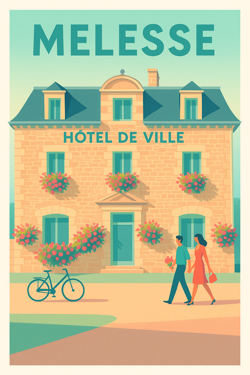 Affiche de Melesse - Charme et douceur devant l'Hôtel de Ville
