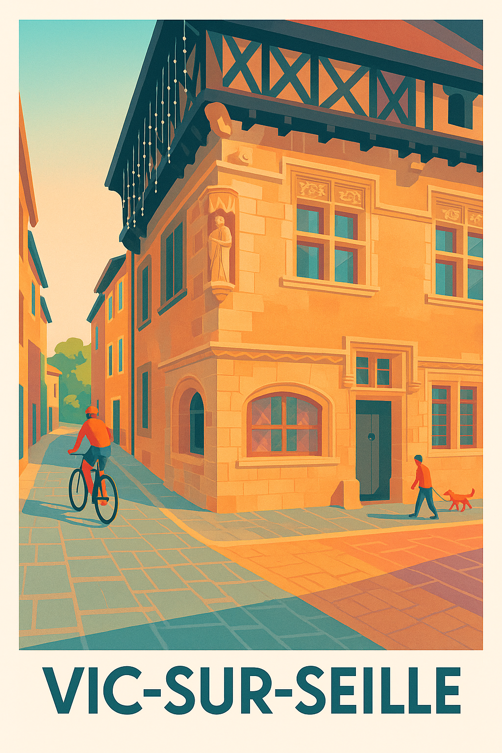 Affiche Vic-sur-Seille — Douceur et charme historique en Lorraine · poster d'art de Vic-sur-Seille