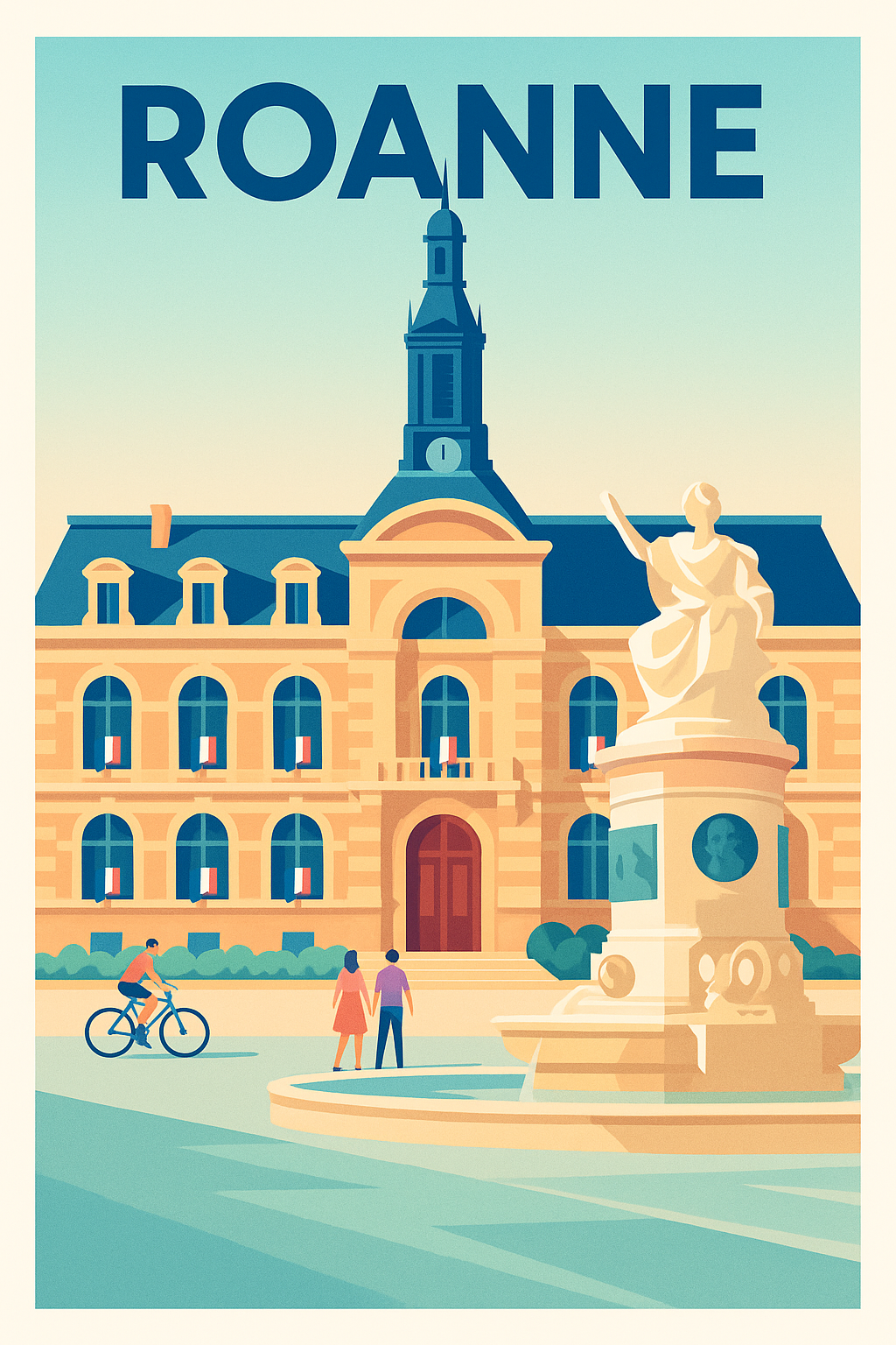 Affiche Roanne — Charme et élégance d'une ville historique · poster d'art de Roanne