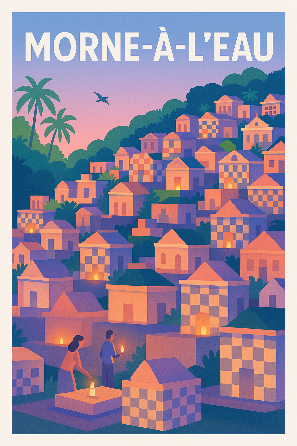 Affiche de Morne-à-l'Eau - Lumières en douceur au crépuscule