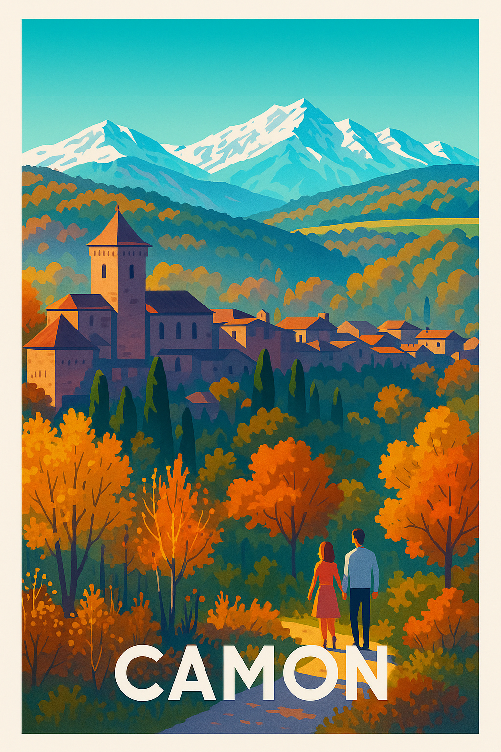 Affiche Camon — Un village de charme sous les montagnes · poster d'art de Camon