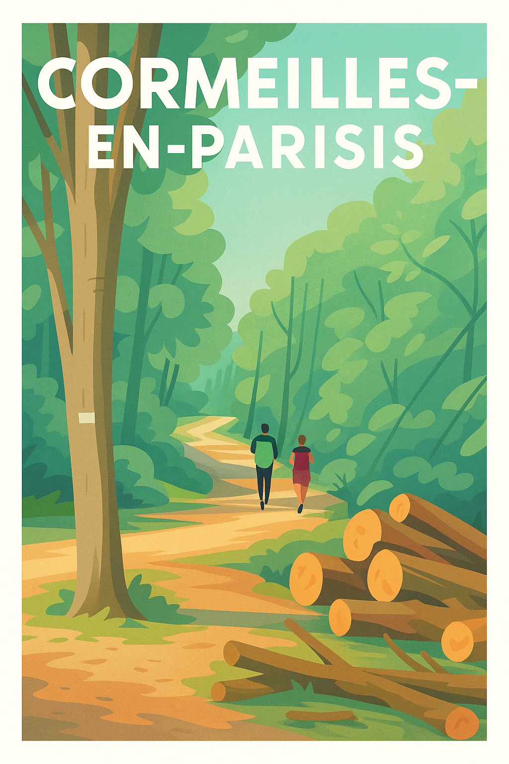 Affiche Cormelles-en-Parisis — Une promenade verdoyante · poster d'art de Cormelles-en-Parisis