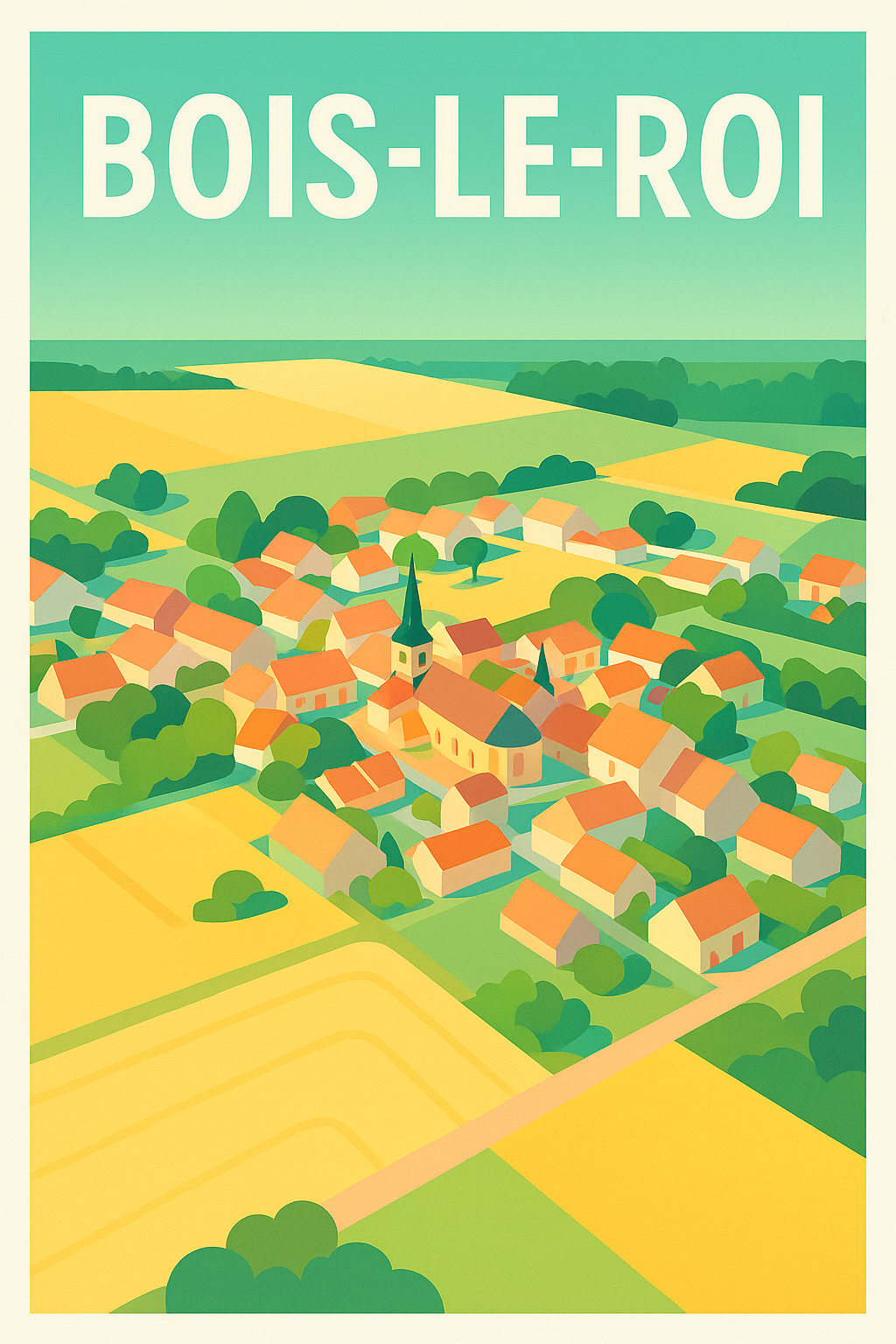Affiche de Bois-le-Roi - Charme bucolique en vue aérienne