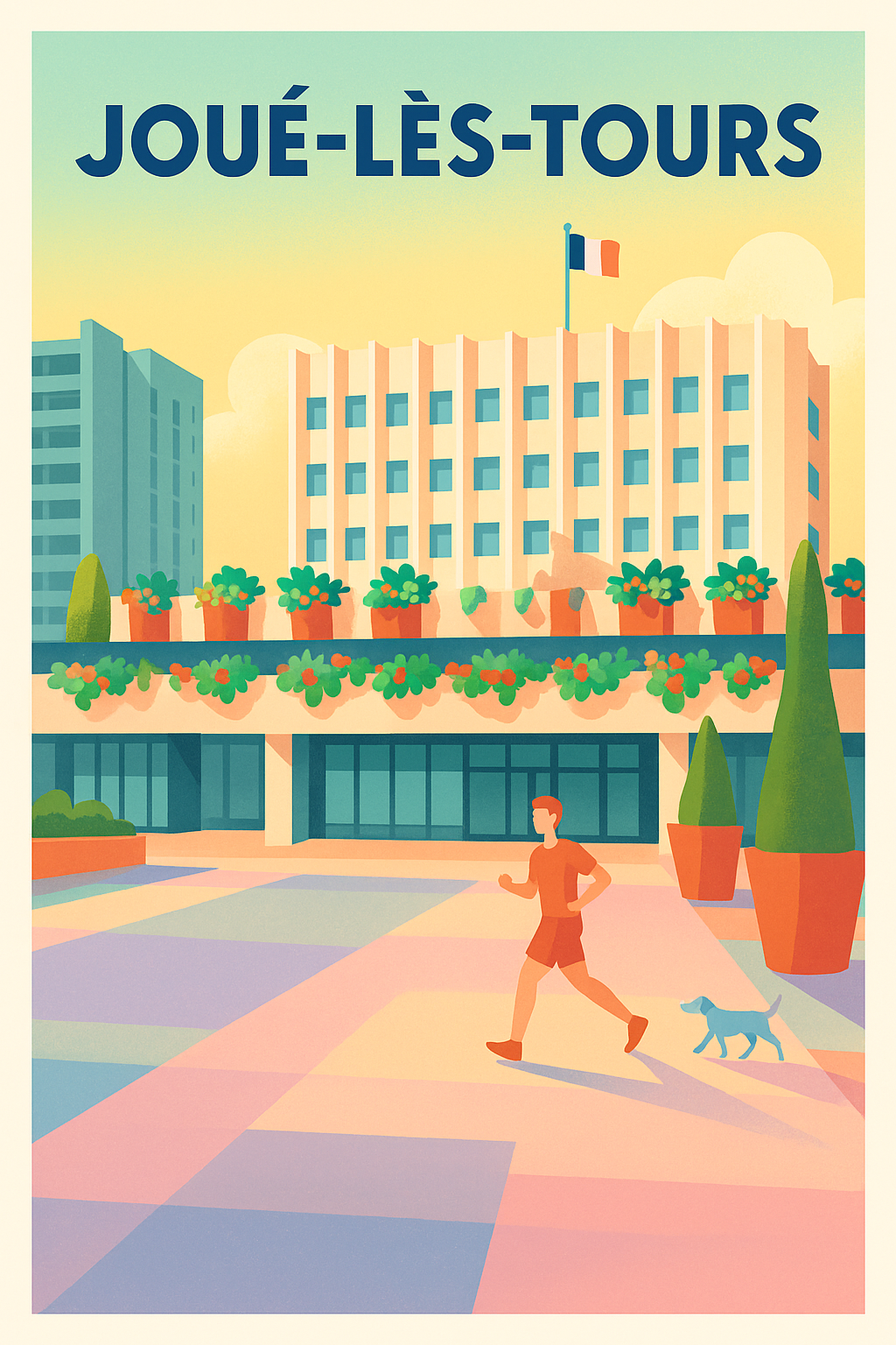 Affiche de Joué-lès-Tours - Escapade urbaine ensoleillée