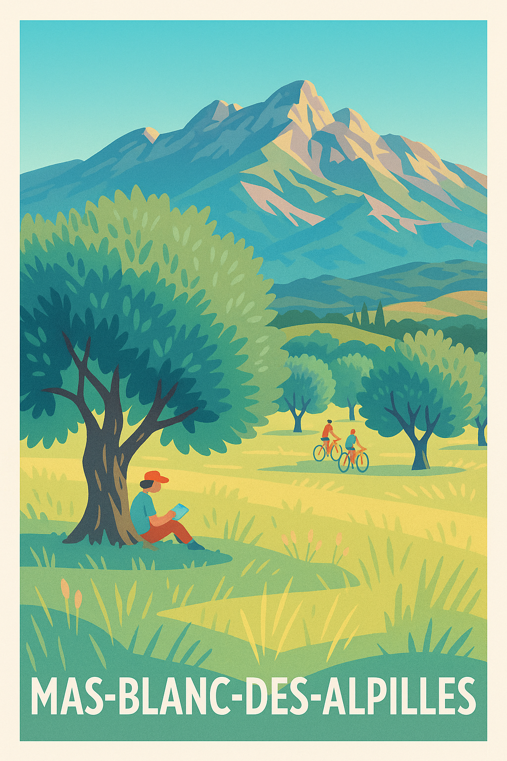 Affiche Mas-Blanc-des-Alpilles — Paysage bucolique et nature préservée · poster d'art de Mas-Blanc-des-Alpilles