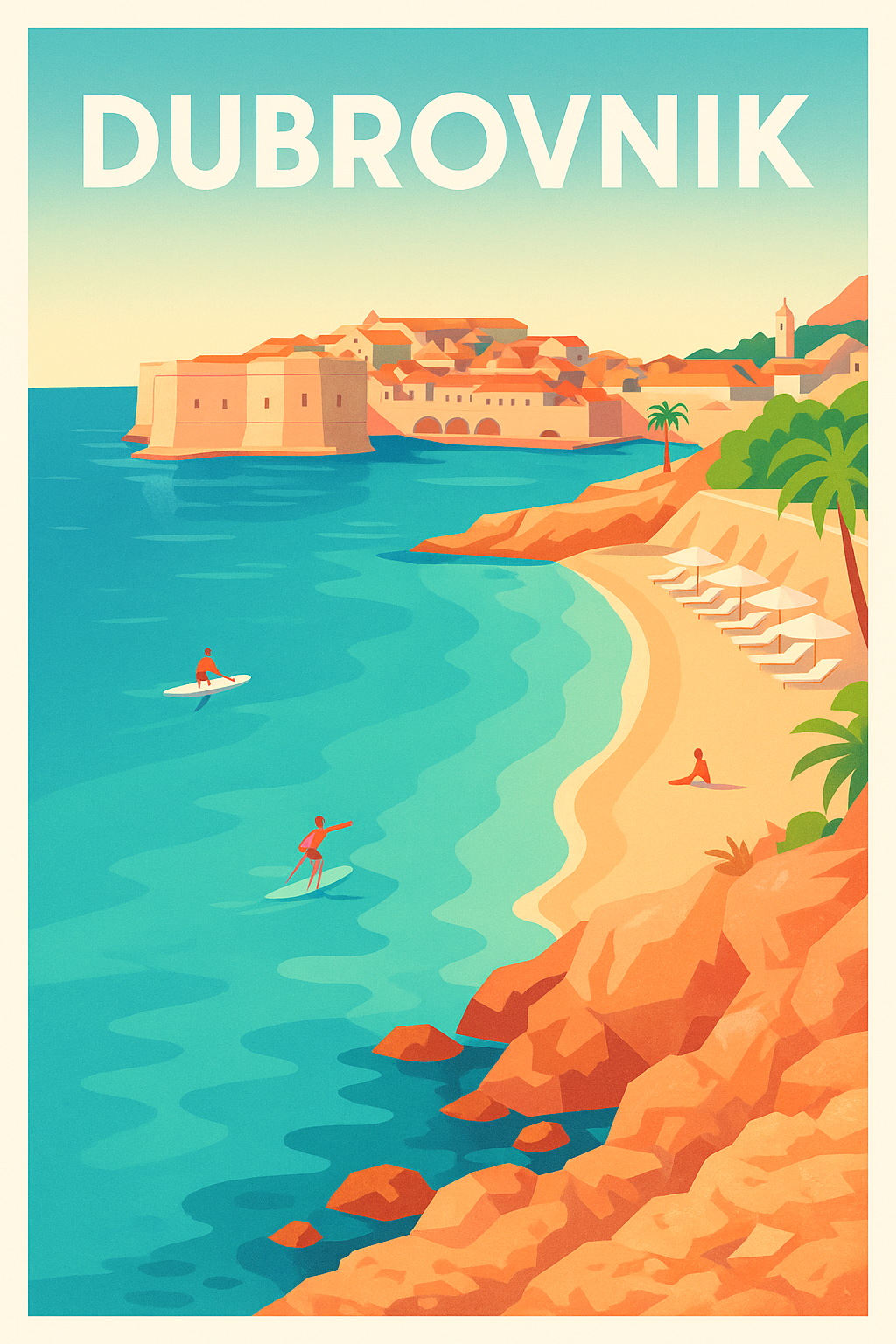 Affiche de Dubrovnik - Évasion ensoleillée sur la Côte Adriatique