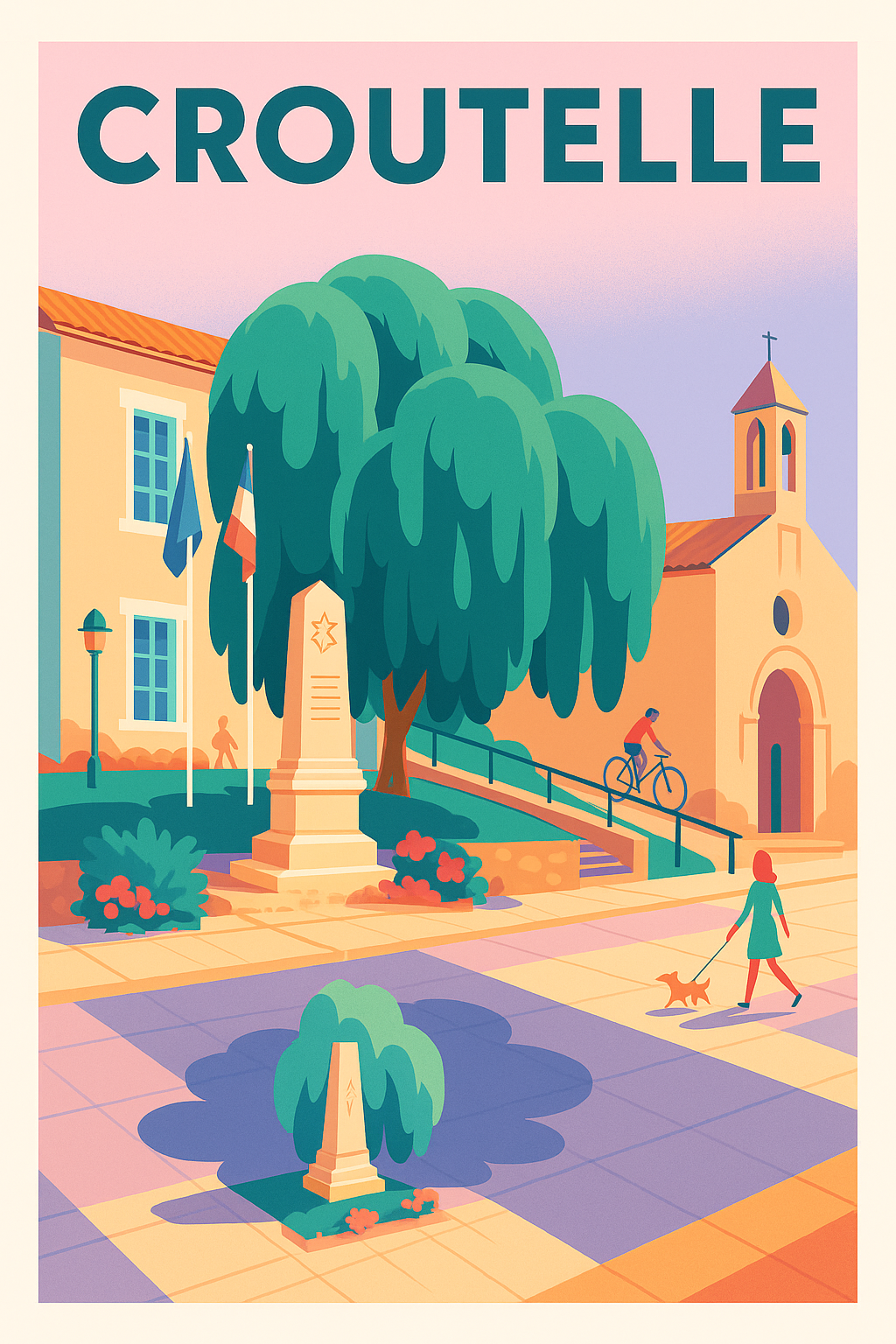 Affiche de Croutelle - Charme et douceur de vie au cœur du village