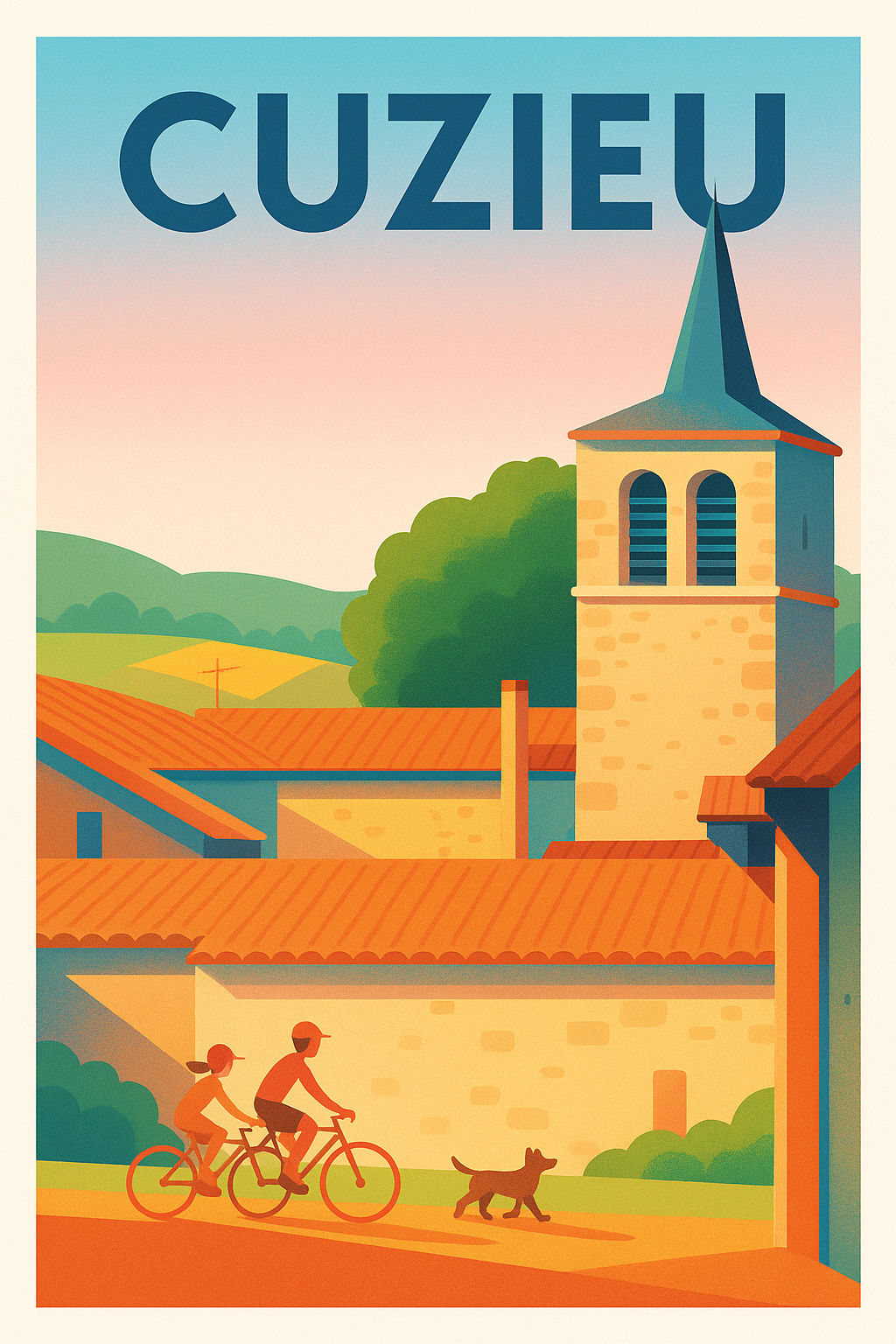 Affiche de Cuzieu - L’authenticité à vélo au cœur du village