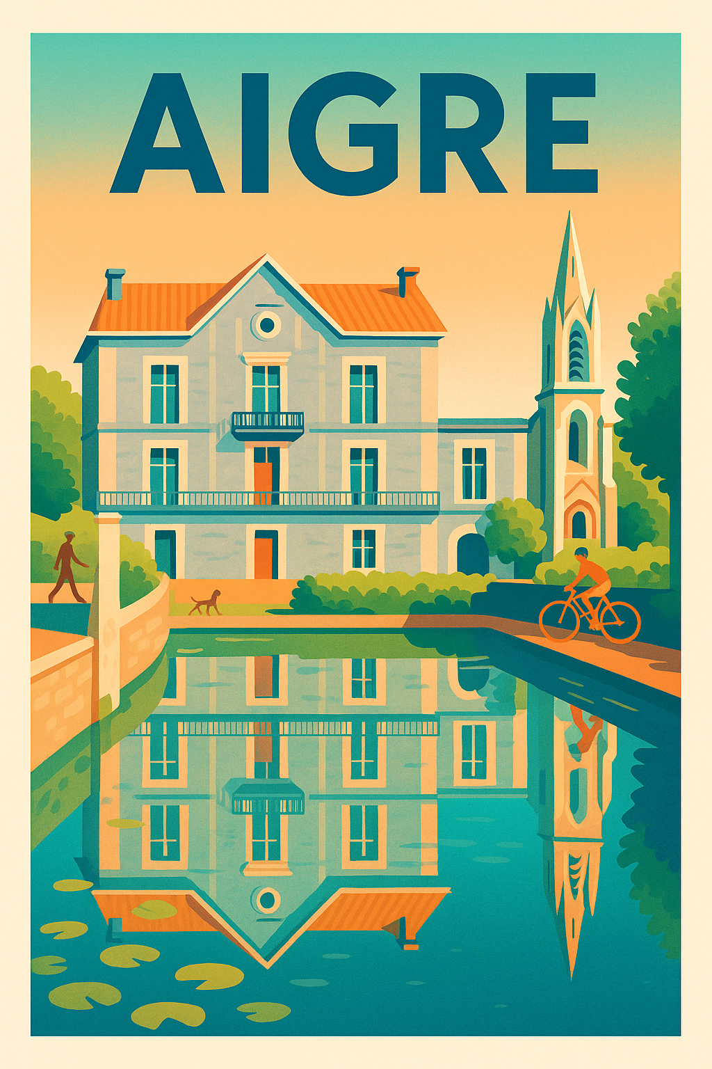 Affiche de Aigre - Charme et Reflets d'une Ville Authentique