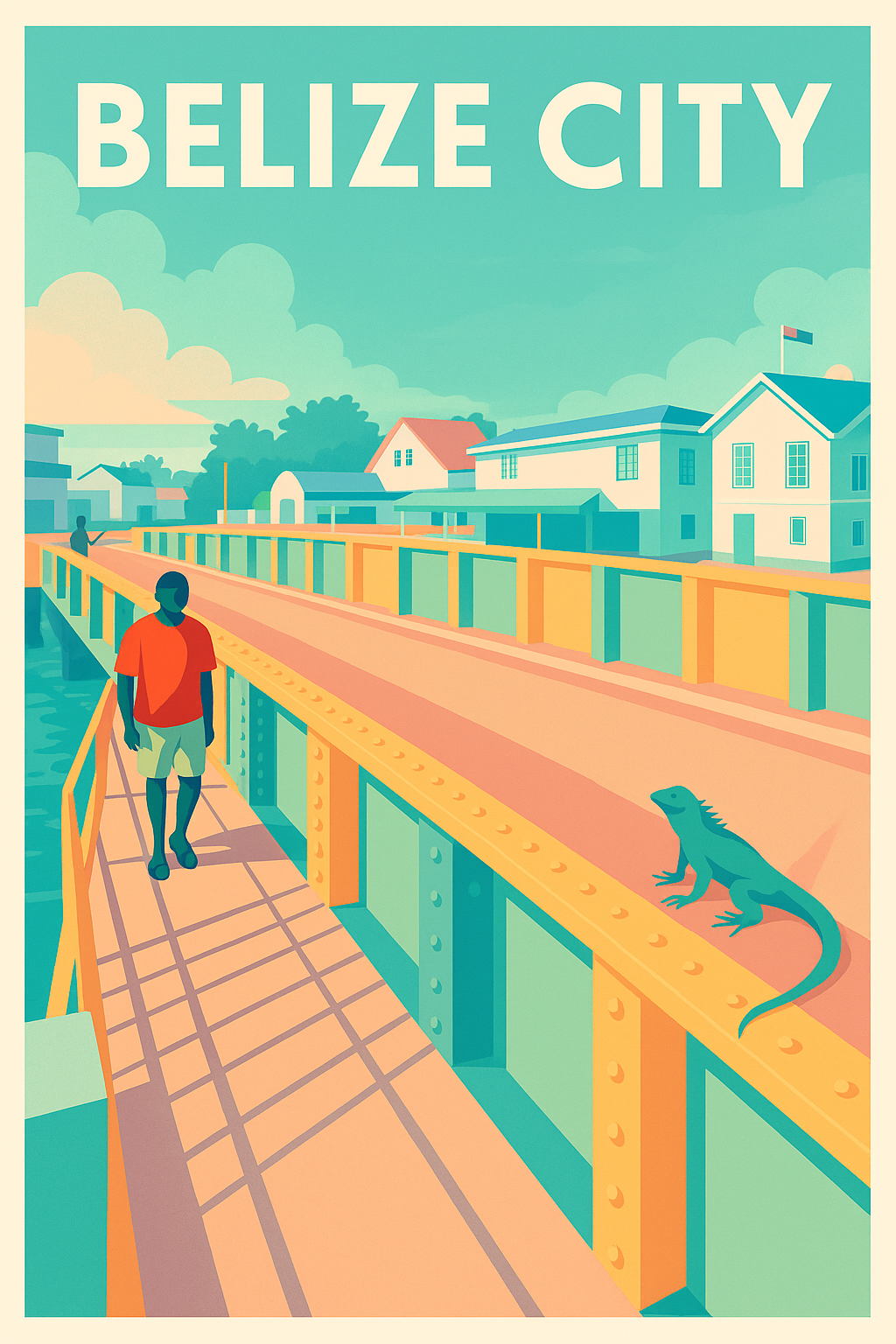Affiche de Belize City - Escapade colorée au cœur des Caraïbes