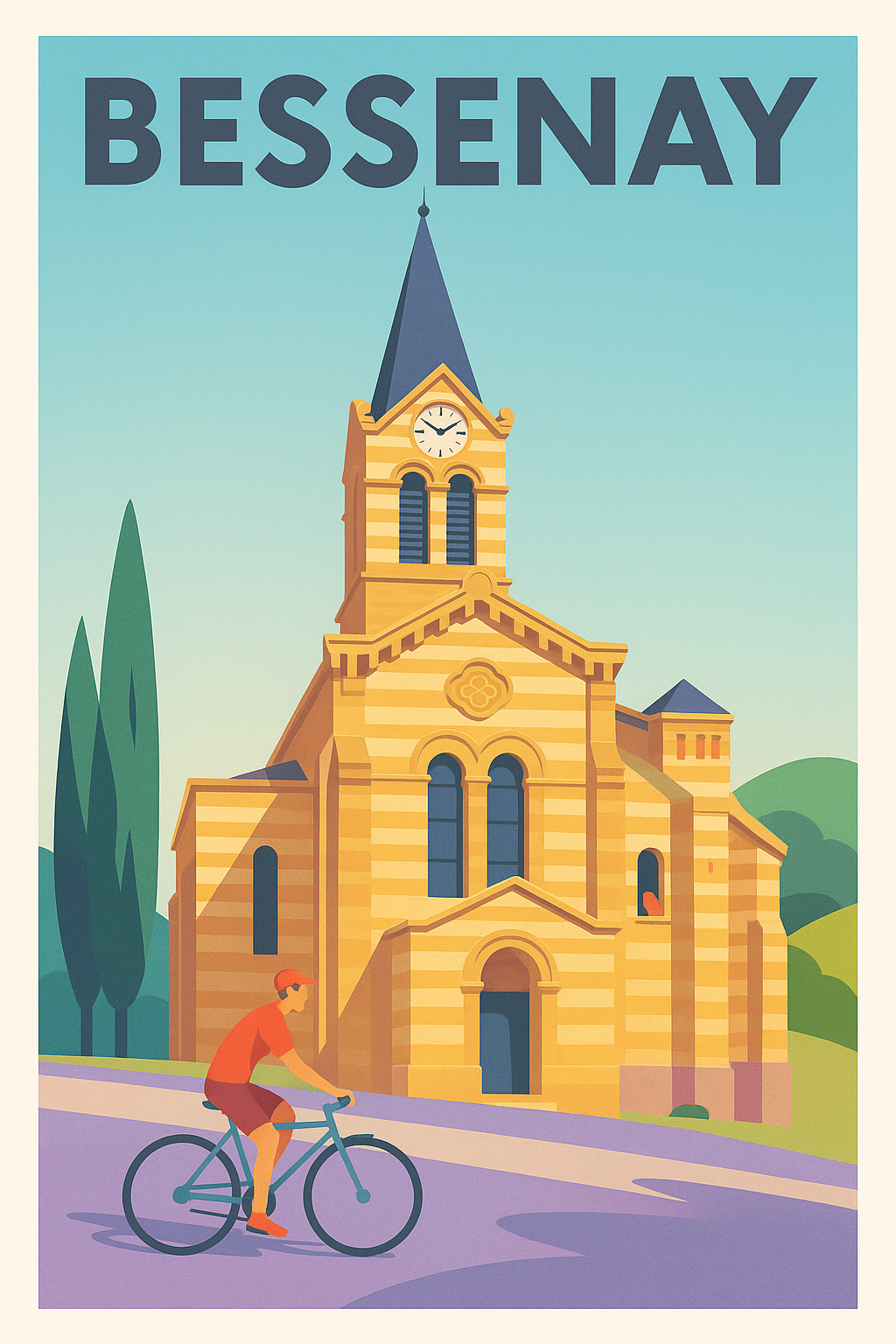 Affiche de Bessenay - Le charme intemporel en vélo