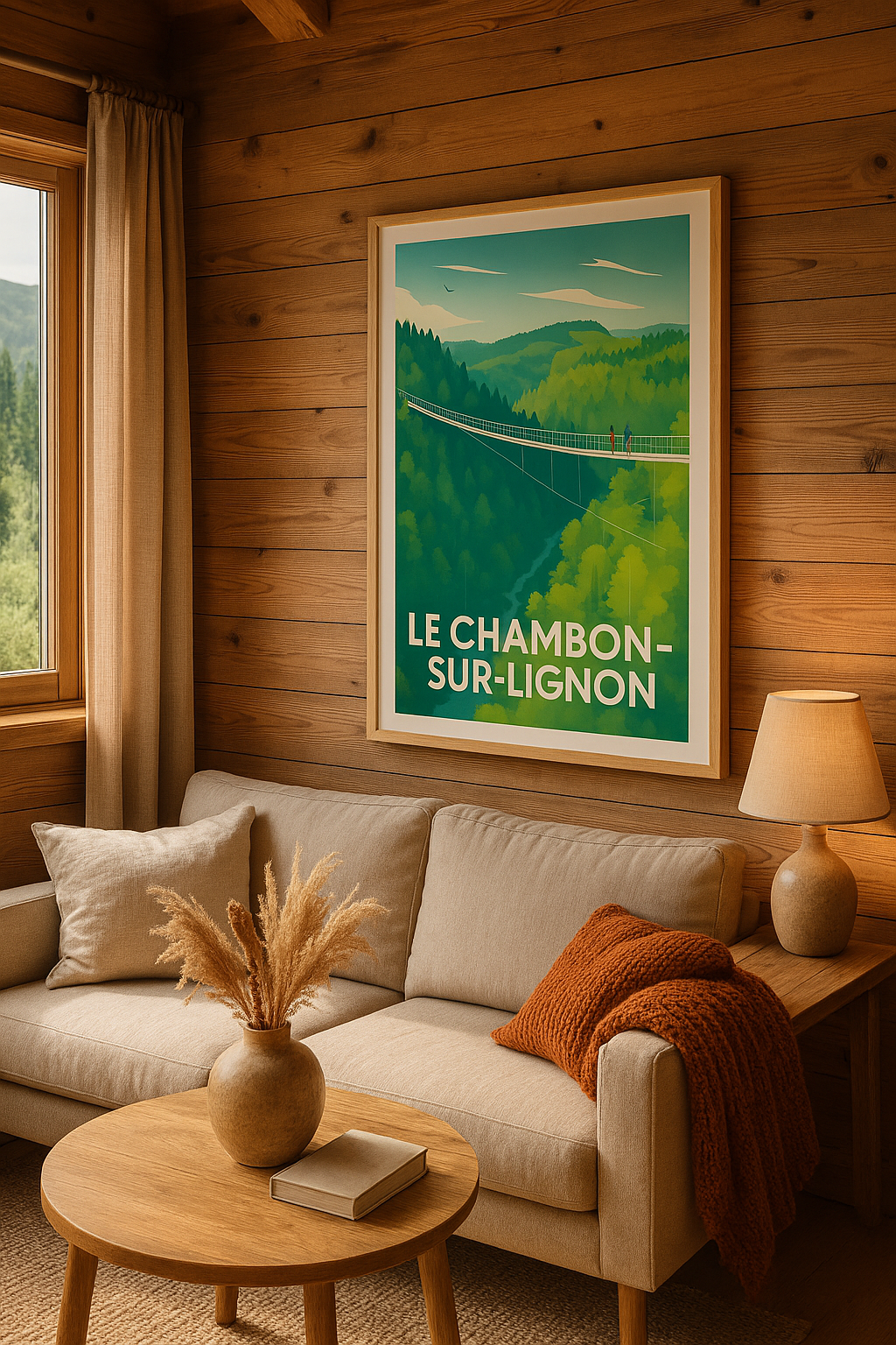 Mise en situation Affiche de Le Chambon-sur-Lignon - La passerelle suspendue au cœur des vallées verdoyantes