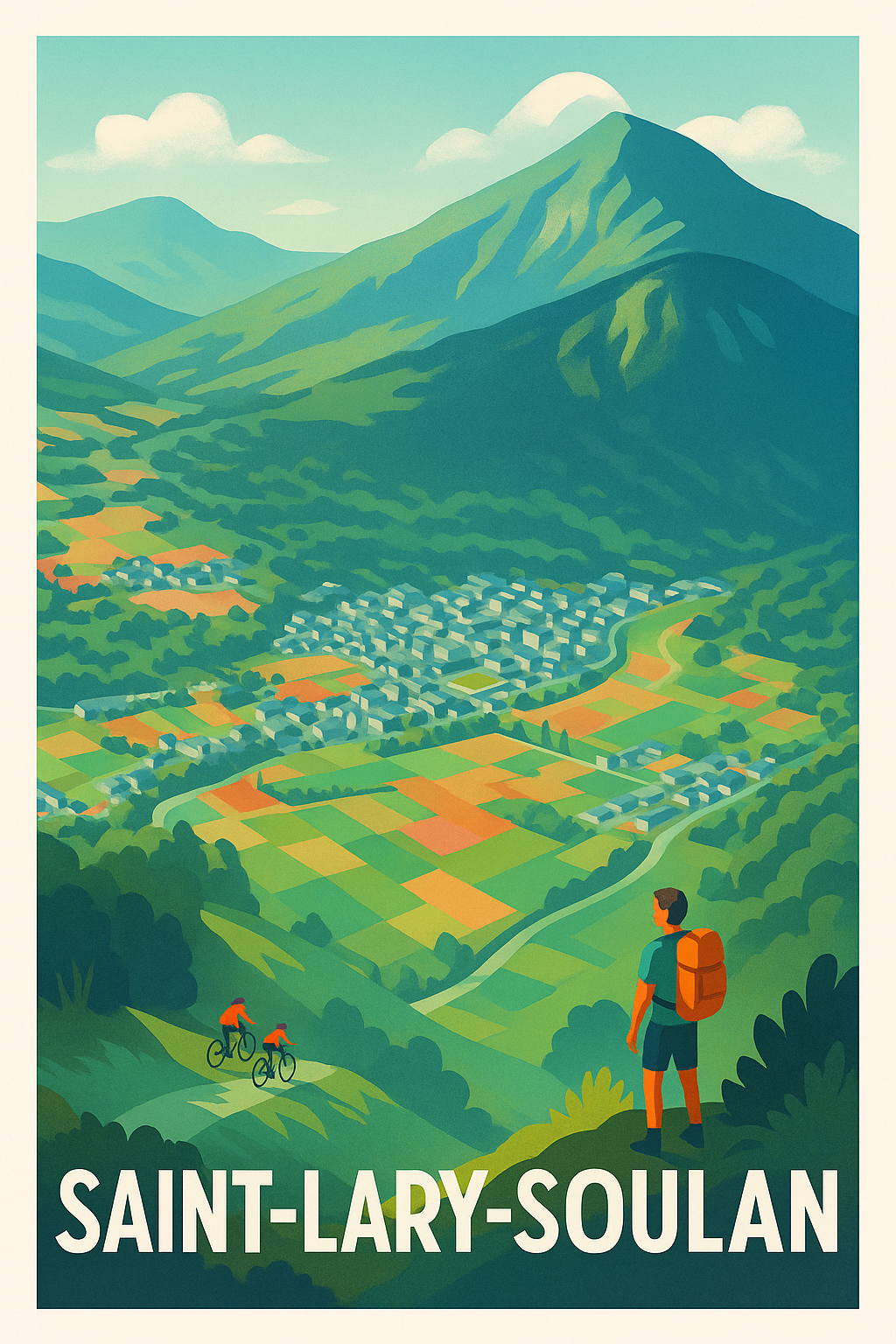 Affiche de Saint-Lary-Soulan - Invitation à l'aventure en montagne