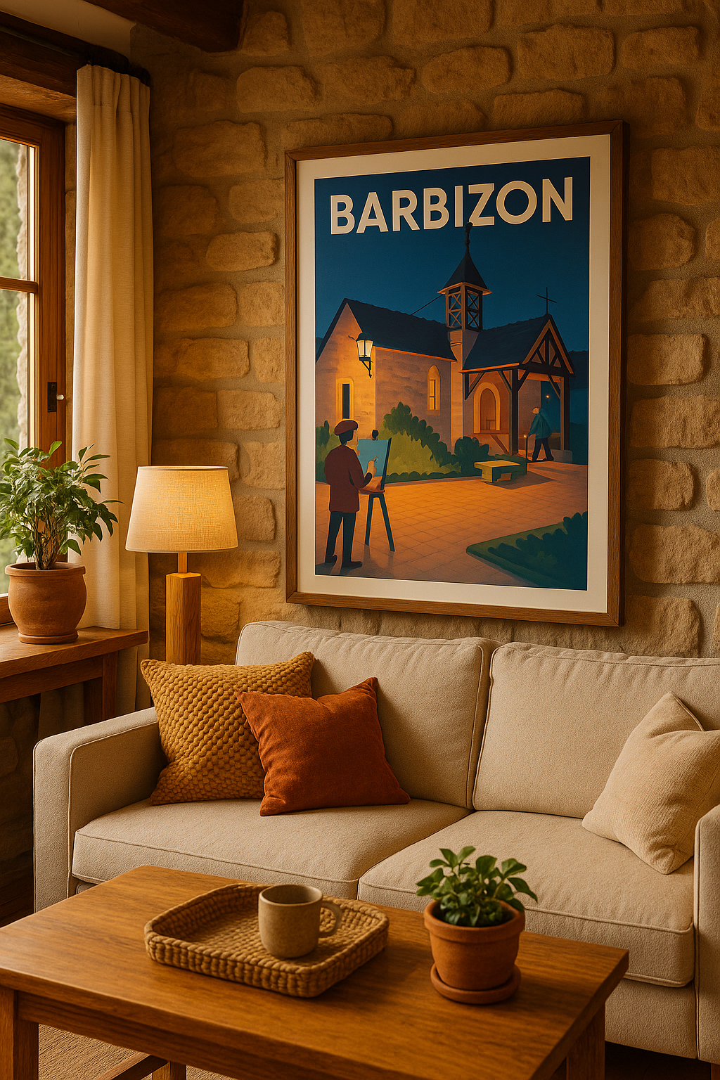 Affiche Barbizon — Charme artistique au crépuscule · poster d'art de Barbizon