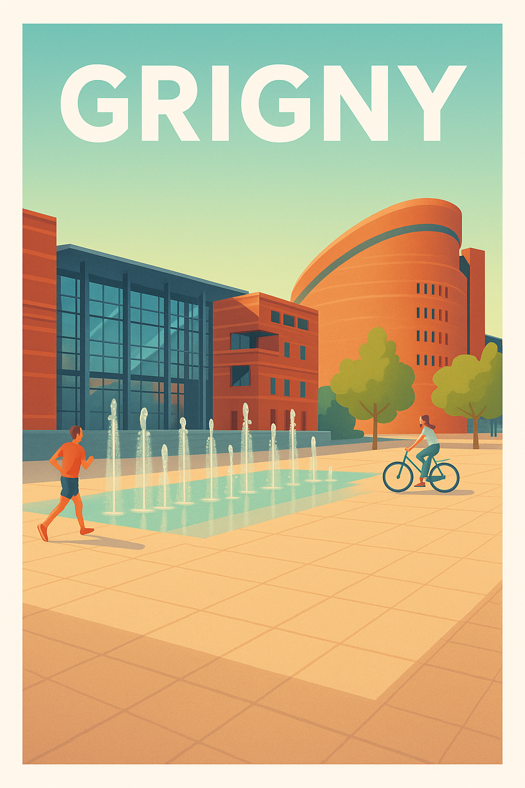 Affiche Grigny — Harmonie urbaine et nature · poster d'art de Grigny