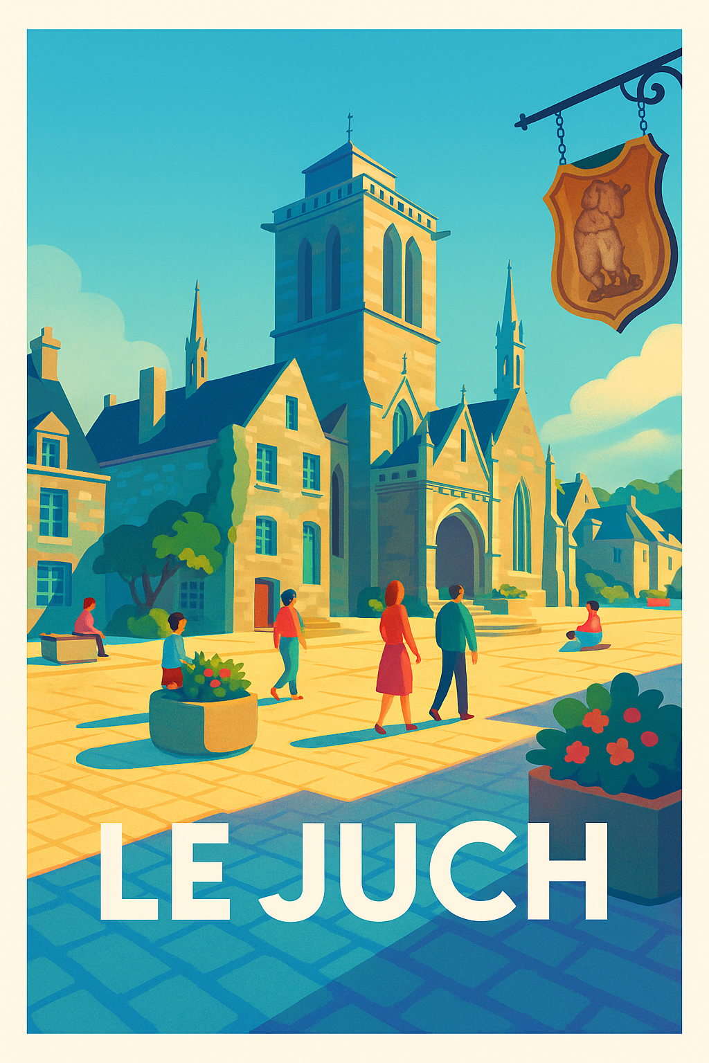 Affiche Le Juch — Charme et sérénité au cœur de la ville · poster d'art de Le Juch