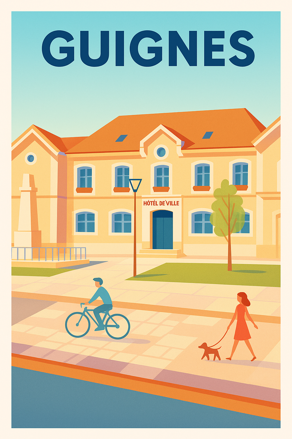 Affiche de Guignes - L'élégance tranquille de la mairie