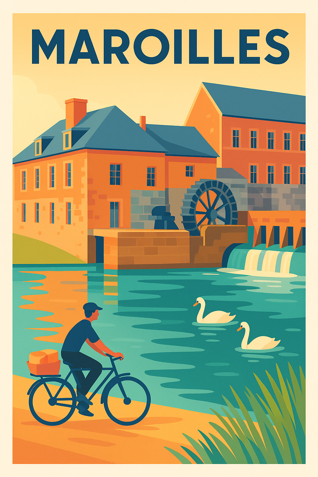 Affiche de Maroilles - Charme bucolique au fil de l'eau