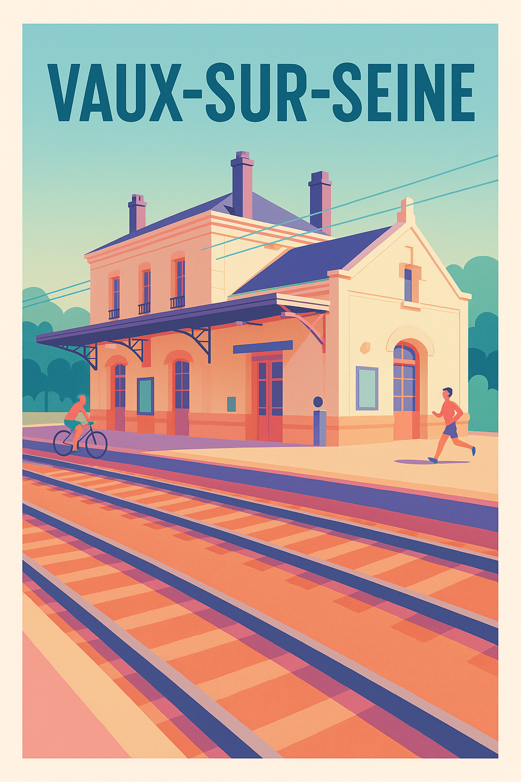 Affiche de Vaux-sur-Seine - Charme et sérénité en bord de voie ferrée