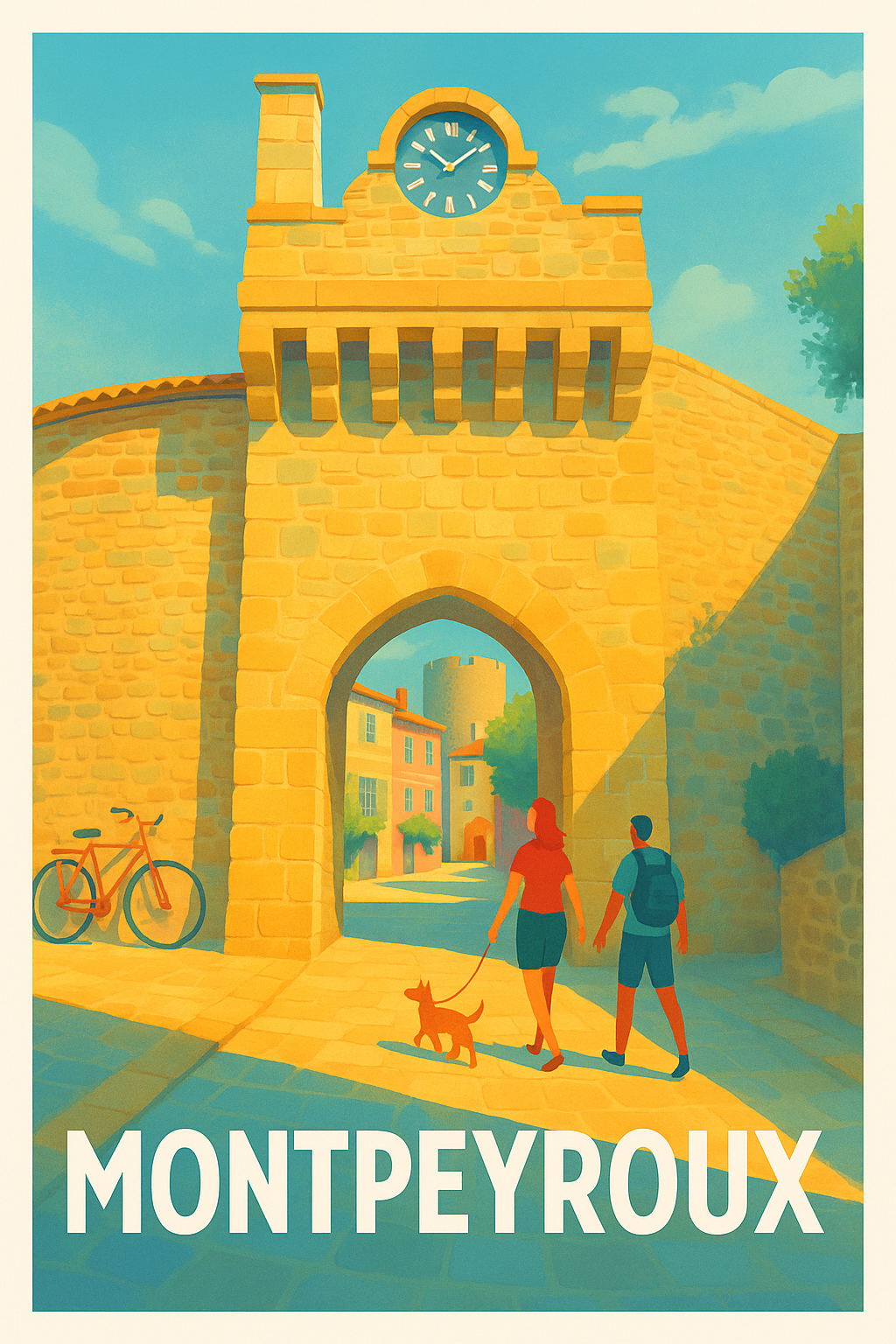 Affiche Montpeyroux — Promenade au cœur de l'histoire · poster d'art de Montpeyroux