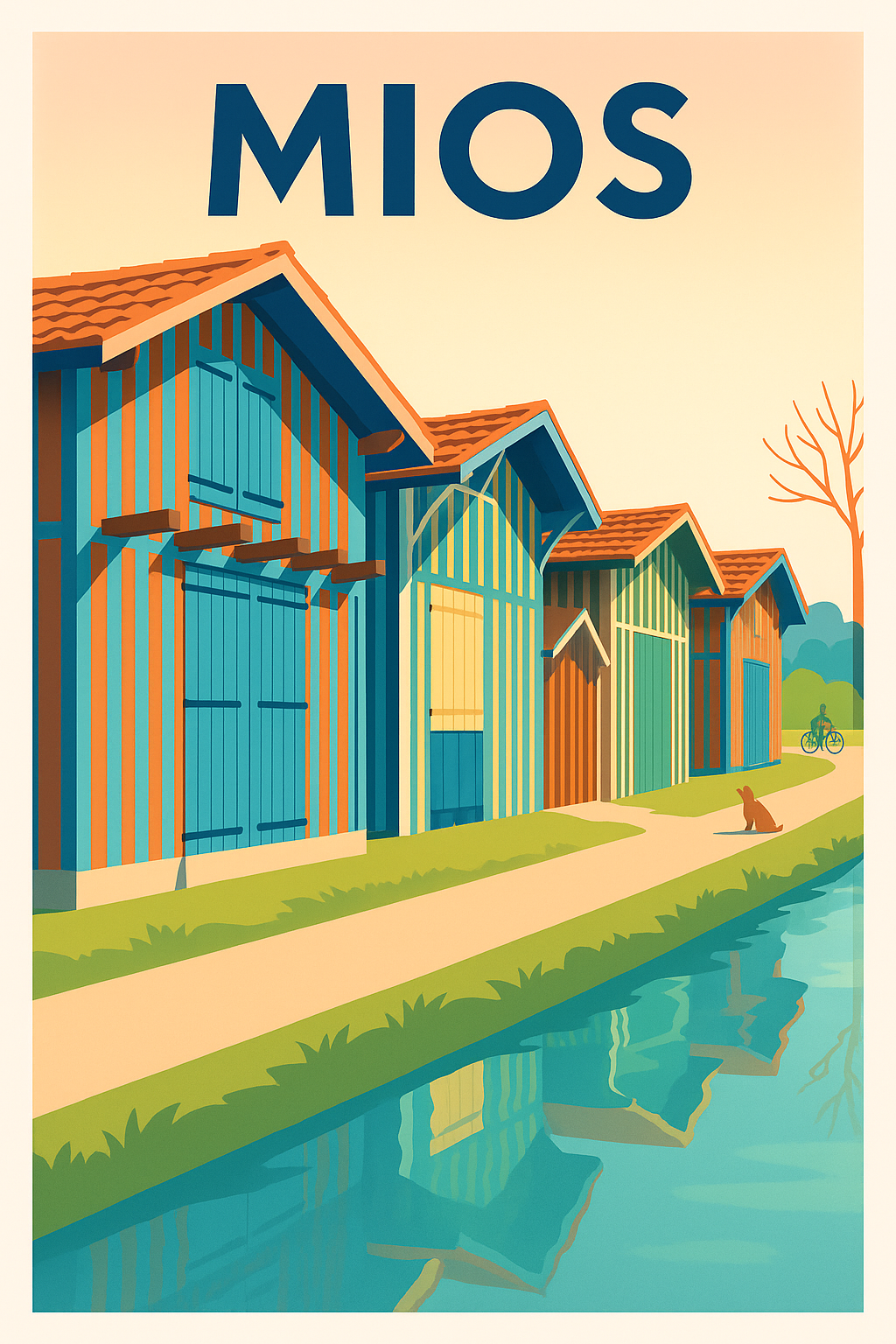 Affiche de Mios - Charme et couleurs du bassin