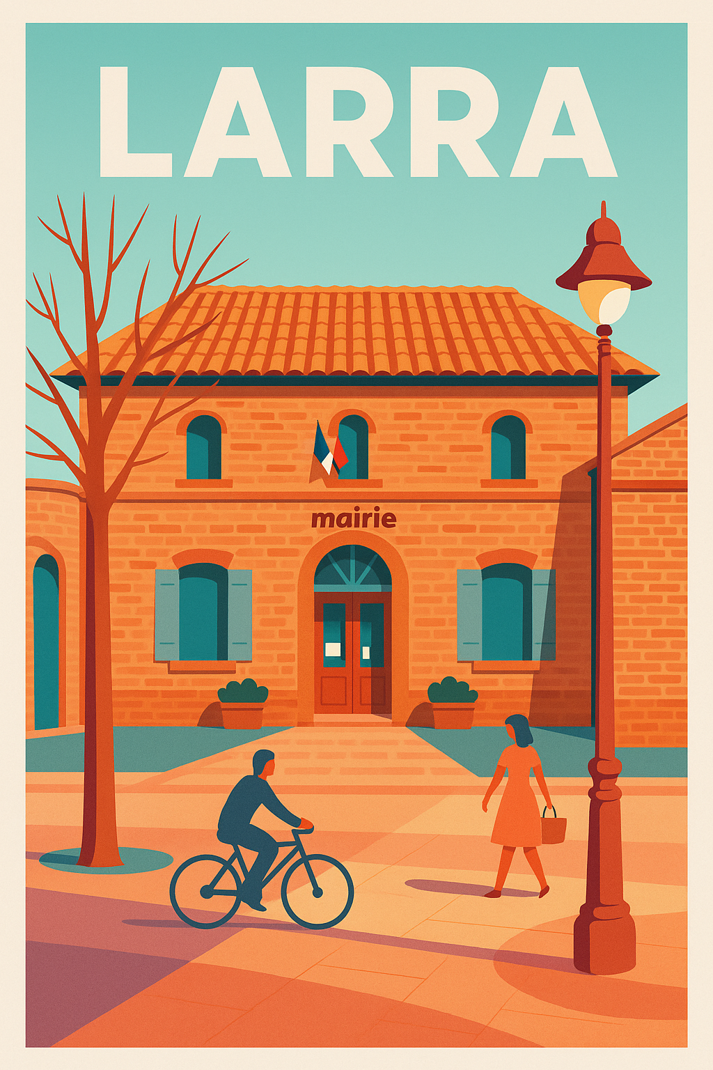 Affiche de Larra - Le charme authentique de la mairie ensoleillée