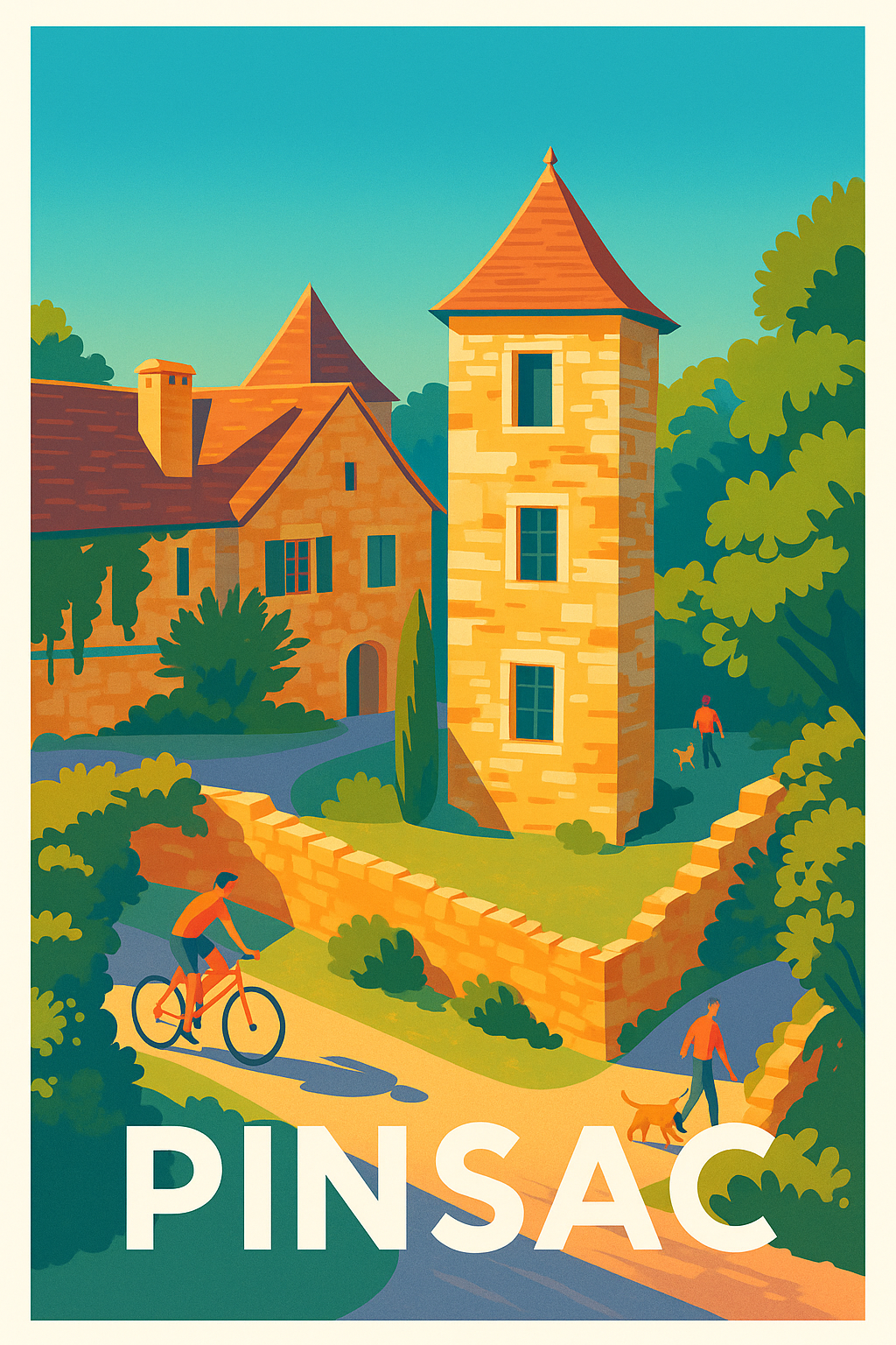 Affiche Pinsac — Charme et sérénité au cœur de la campagne · poster d'art de Pinsac