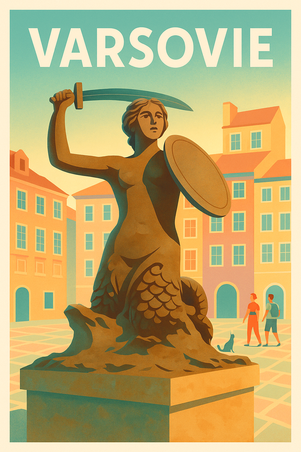 Affiche de Varsovie - L'emblématique sirène de la vieille ville