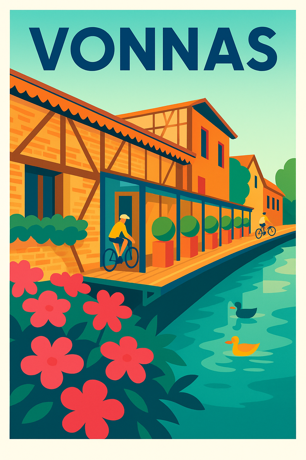 Affiche de Vonnas - Charme bucolique au fil de l'eau
