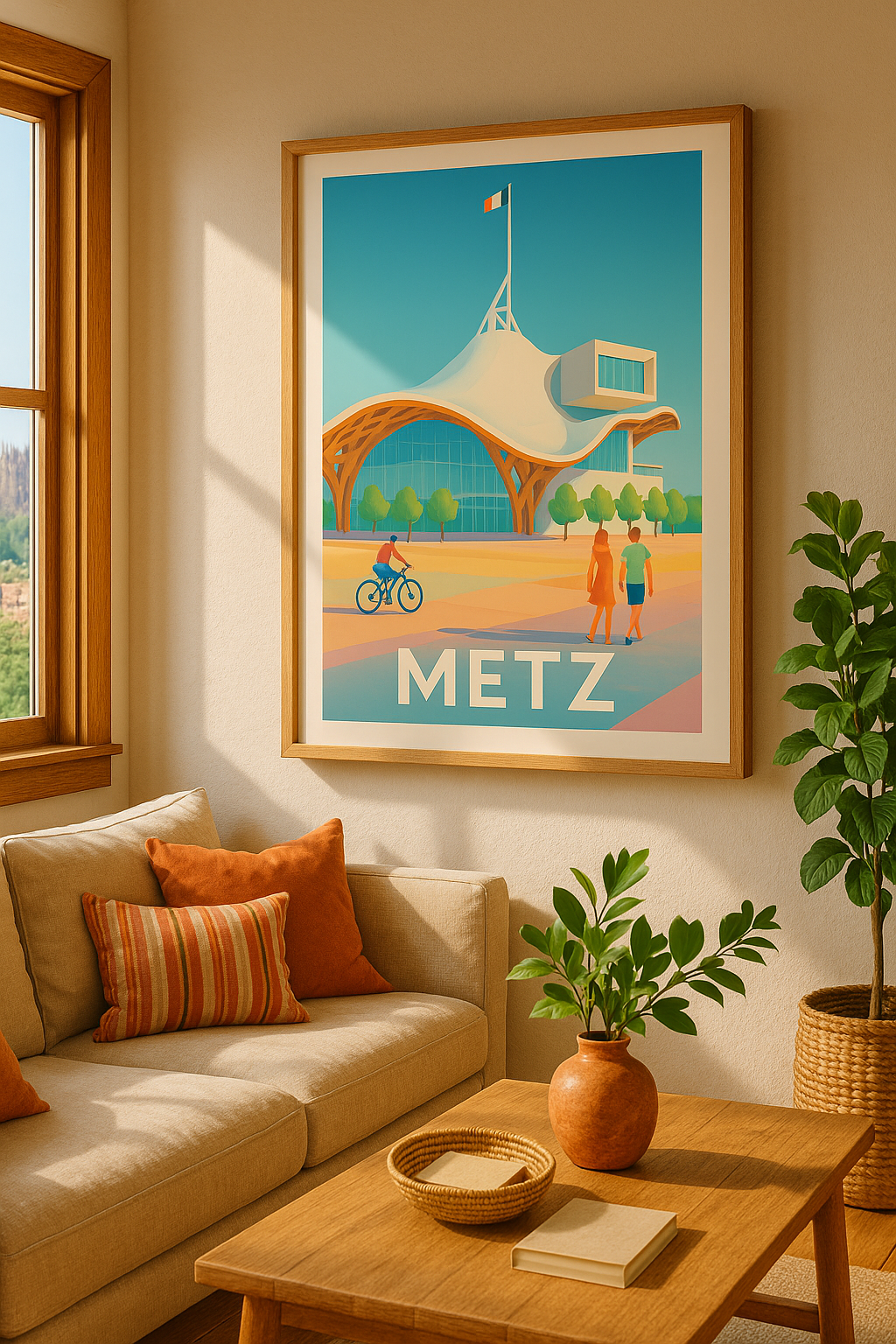 Mise en situation Affiche Metz - L'élégance architecturale au cœur de la Lorraine
