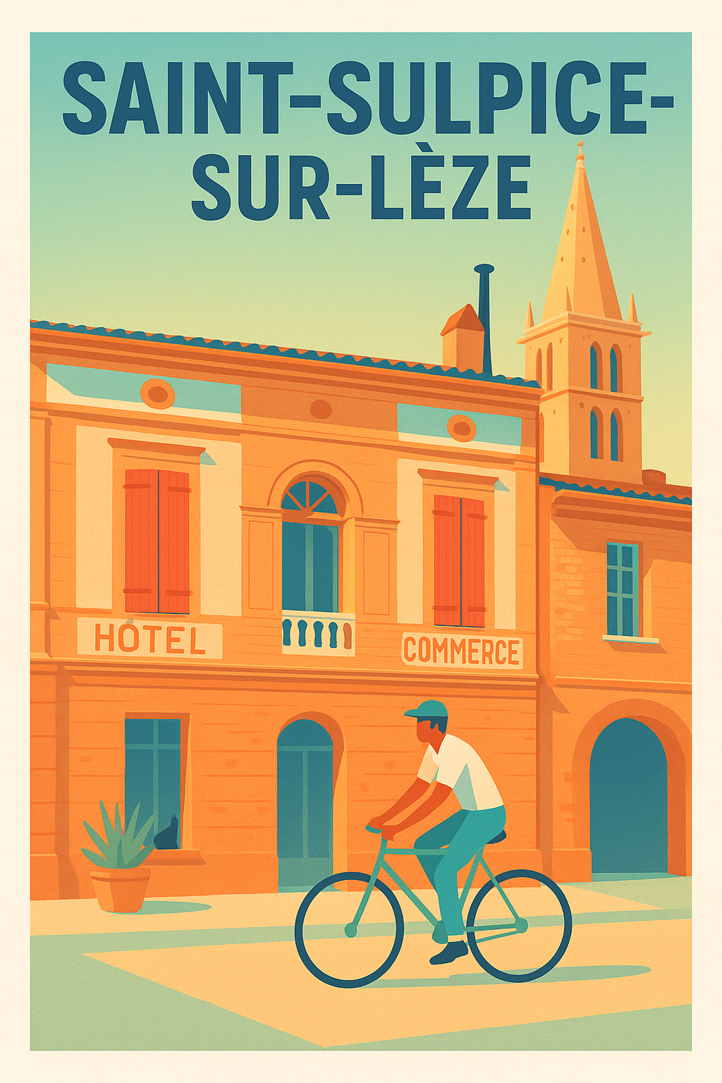 Affiche de Saint-Sulpice-sur-Lèze - L'élégance du sud-ouest à vélo