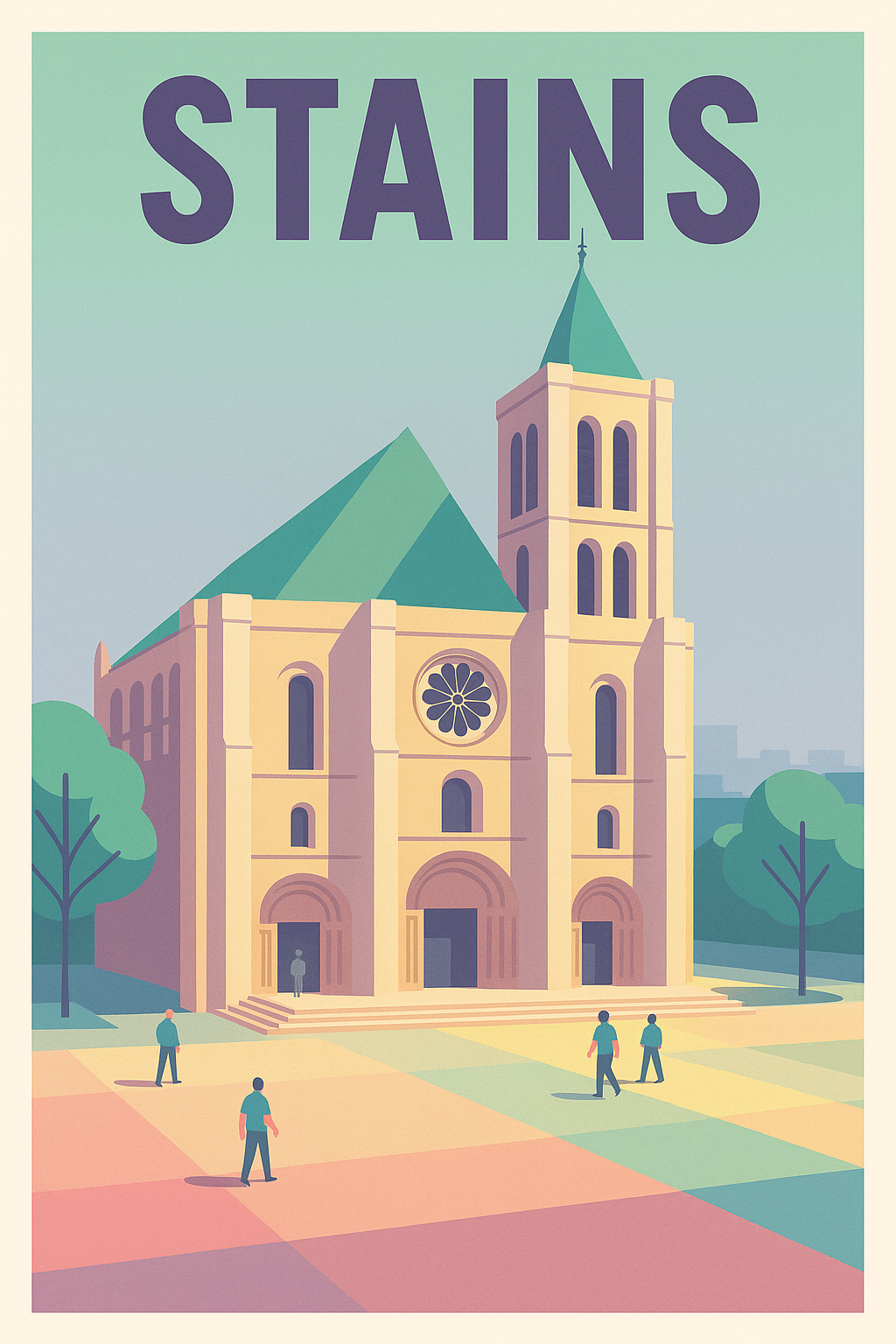 Affiche de Stains - L'Élégance Architecturale au Cœur de la Ville