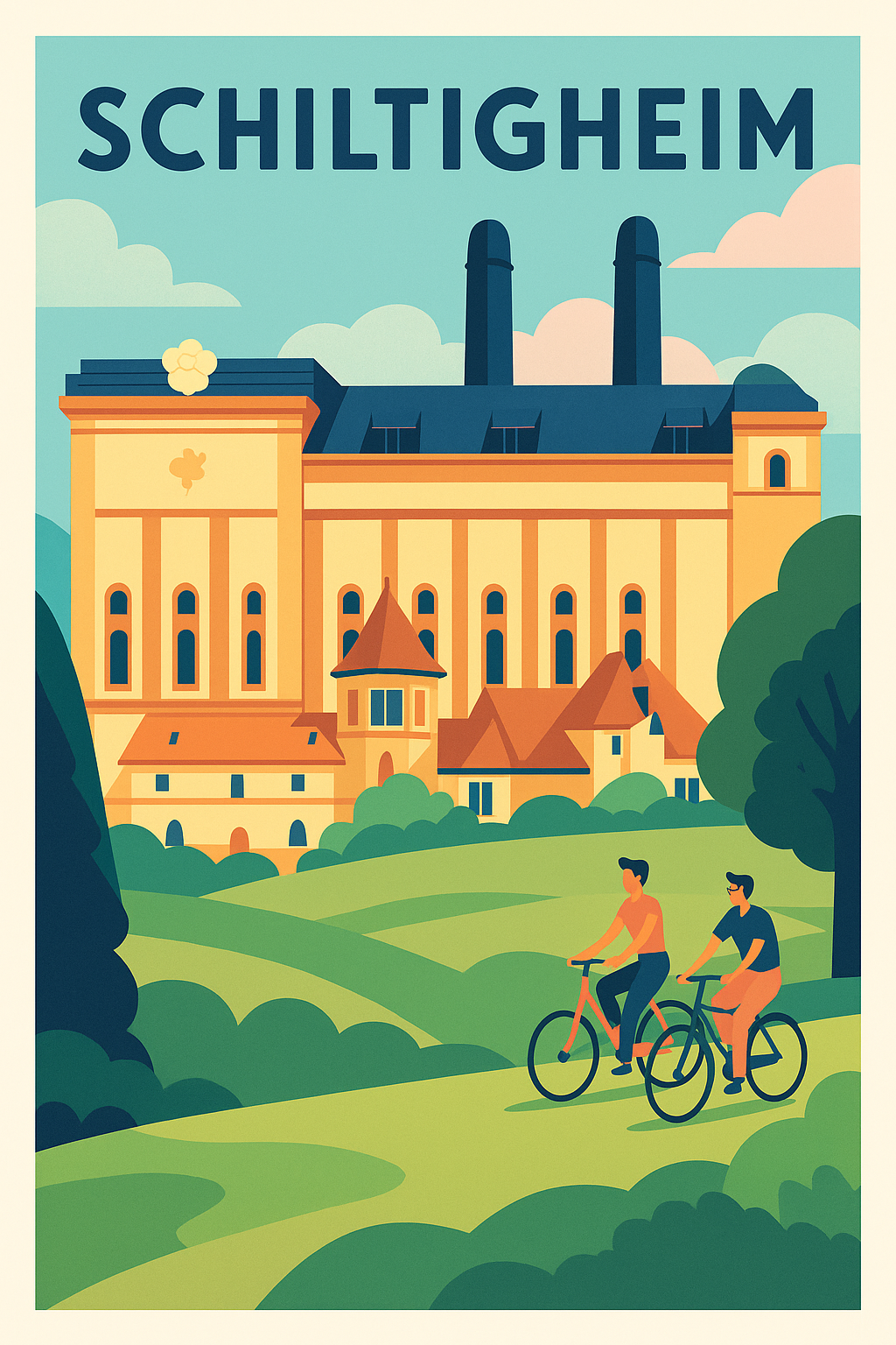 Affiche Schiltigheim — Escapade nature et patrimoine · poster d'art de Schiltigheim