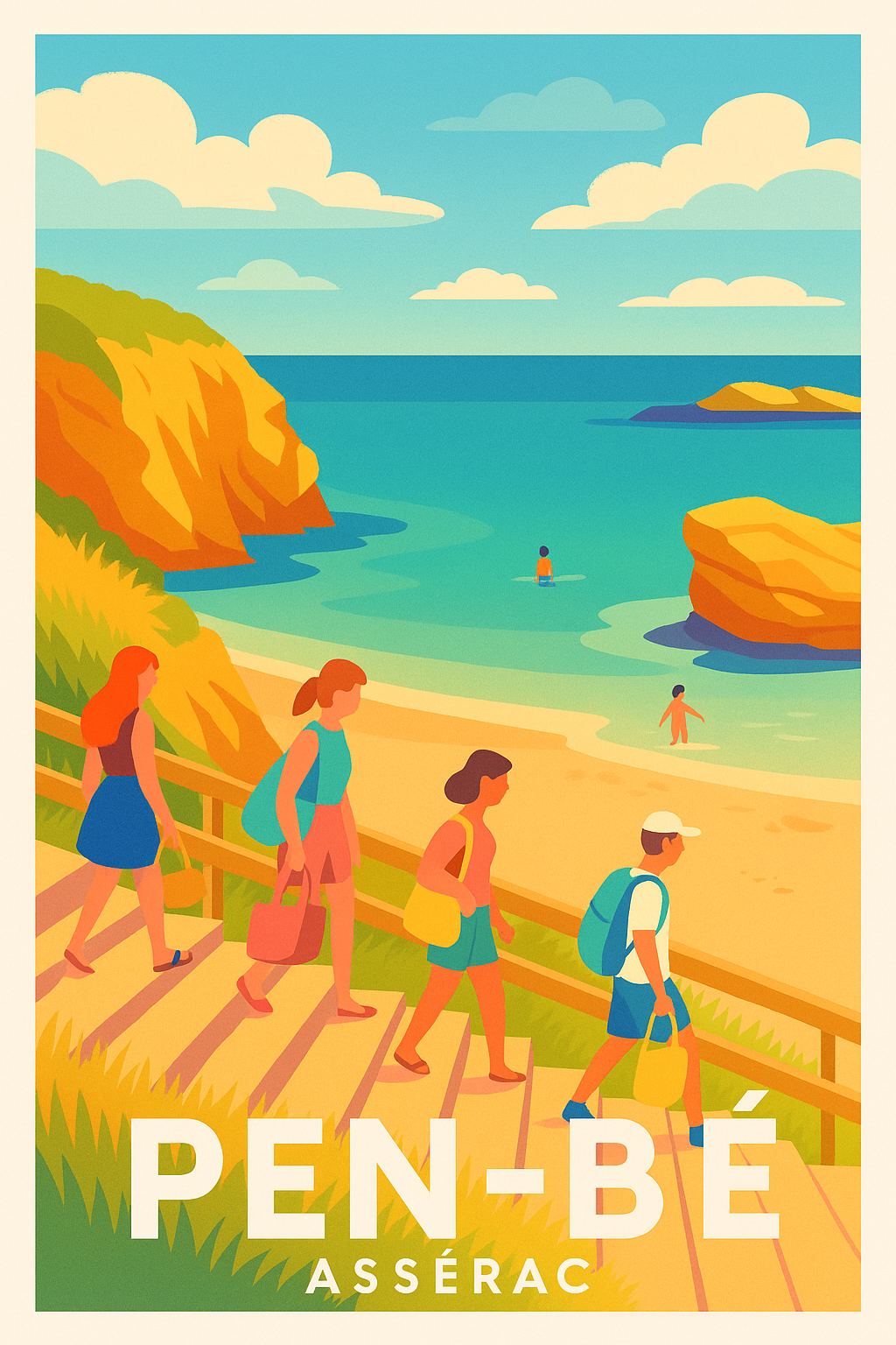 Affiche de Pen-Bé - Évasion balnéaire inoubliable