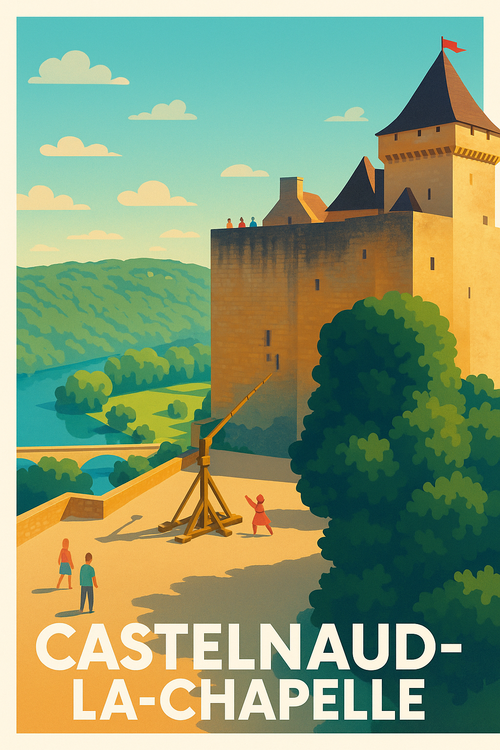 Affiche Castelnaud-la-Chapelle — Voyage au cœur du Moyen Âge · poster d'art de Castelnaud-la-Chapelle
