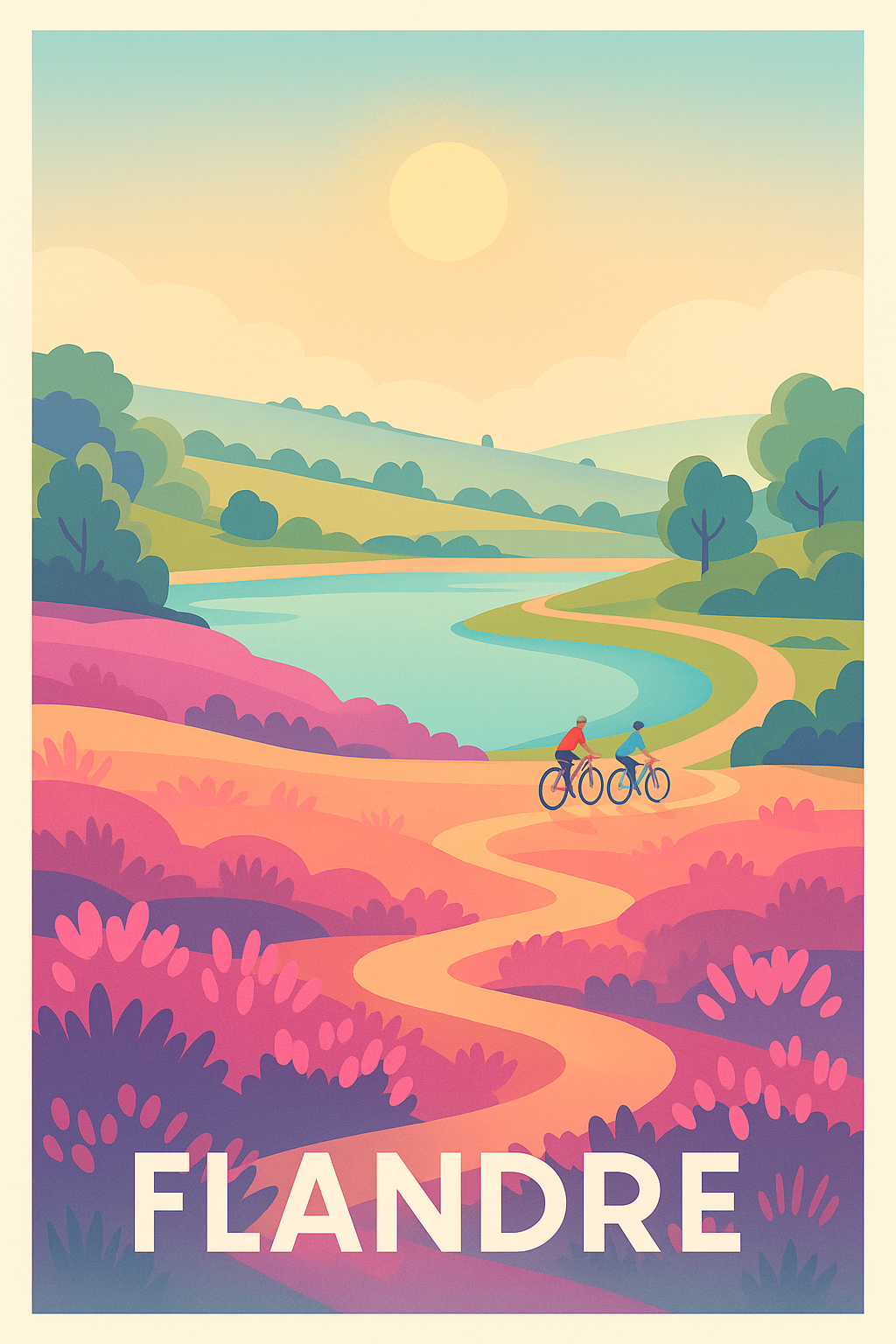 Affiche de Flandre - Balade paisible entre nature et chemins sinueux
