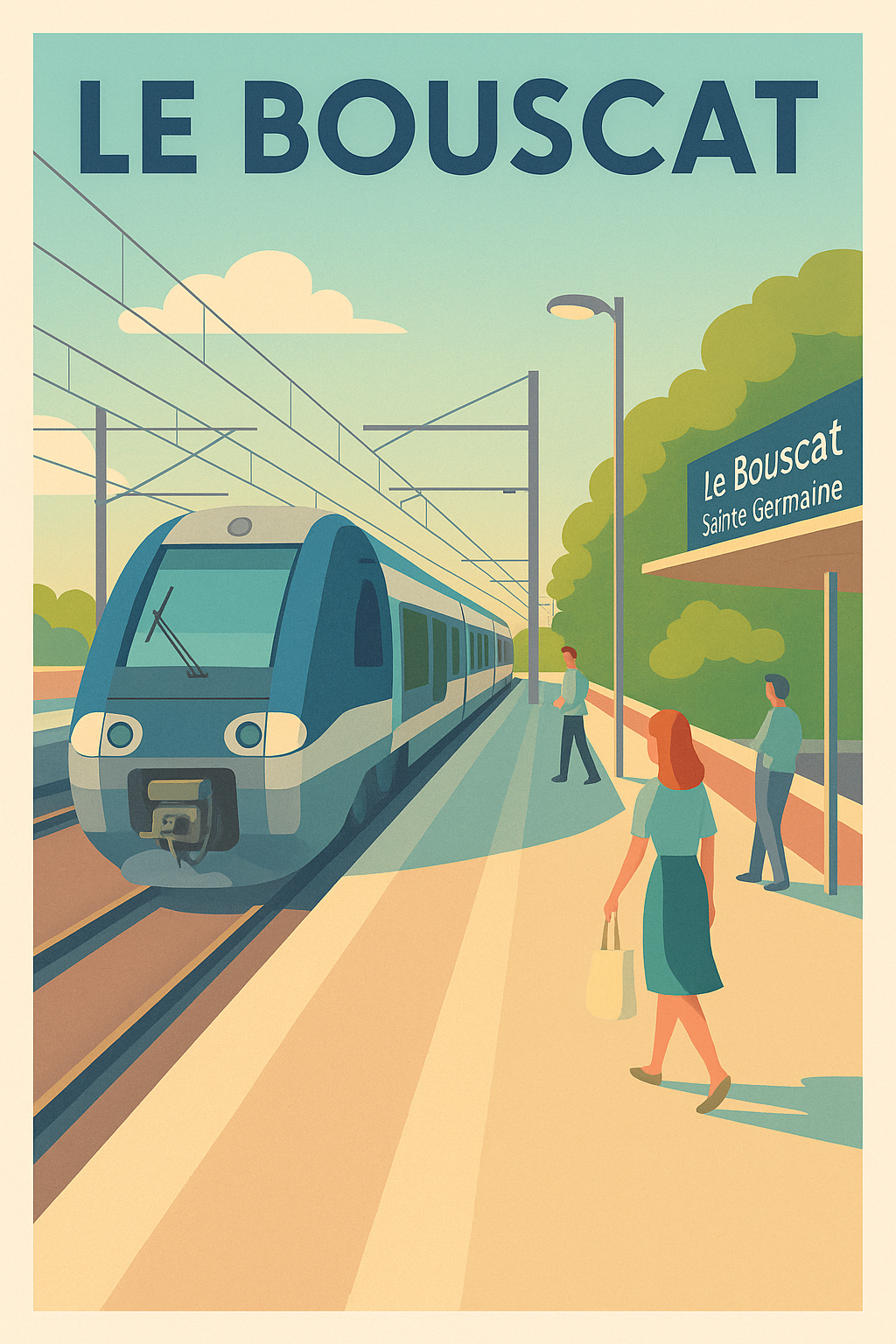 Affiche Le Bouscat — Escale Douce à la Gare Sainte Germaine · poster d'art de Le Bouscat