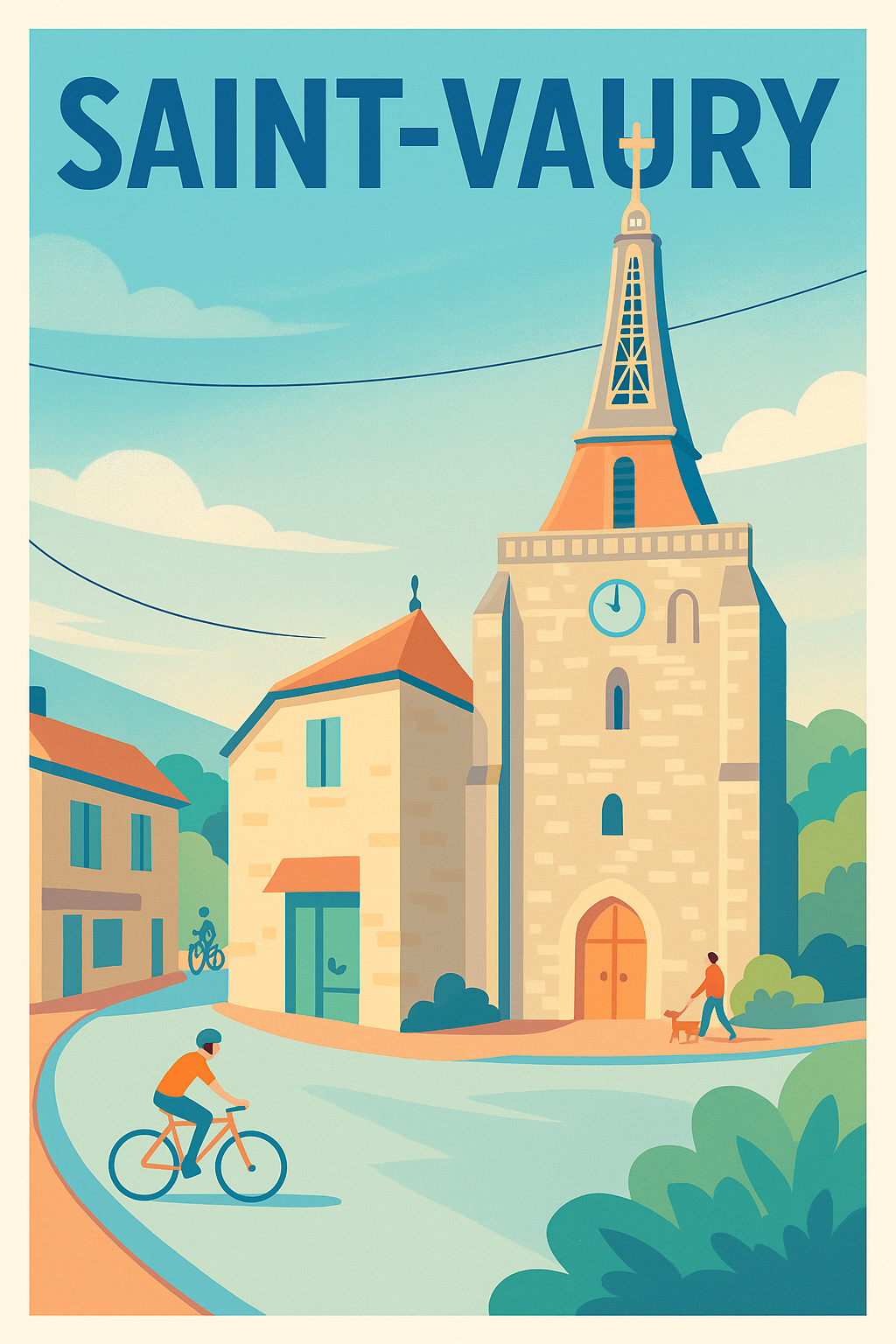 Affiche de Saint-Vaury - Charme paisible du village au fil du temps