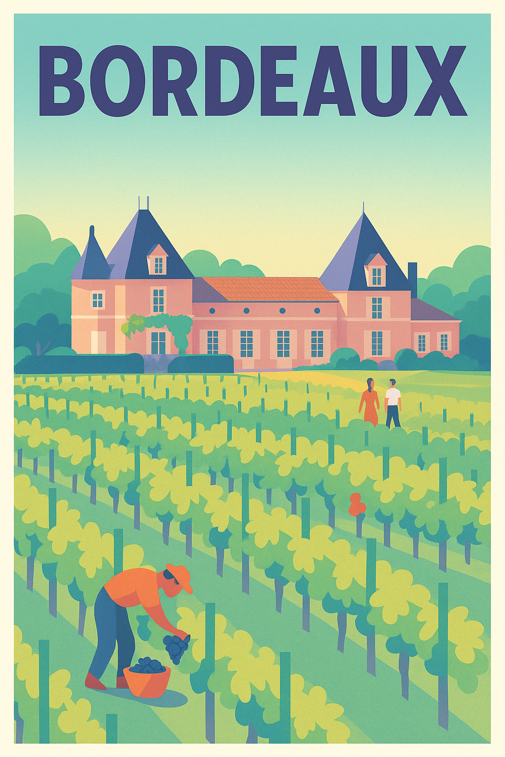 Affiche de Bordeaux - Charme et vignobles d'exception